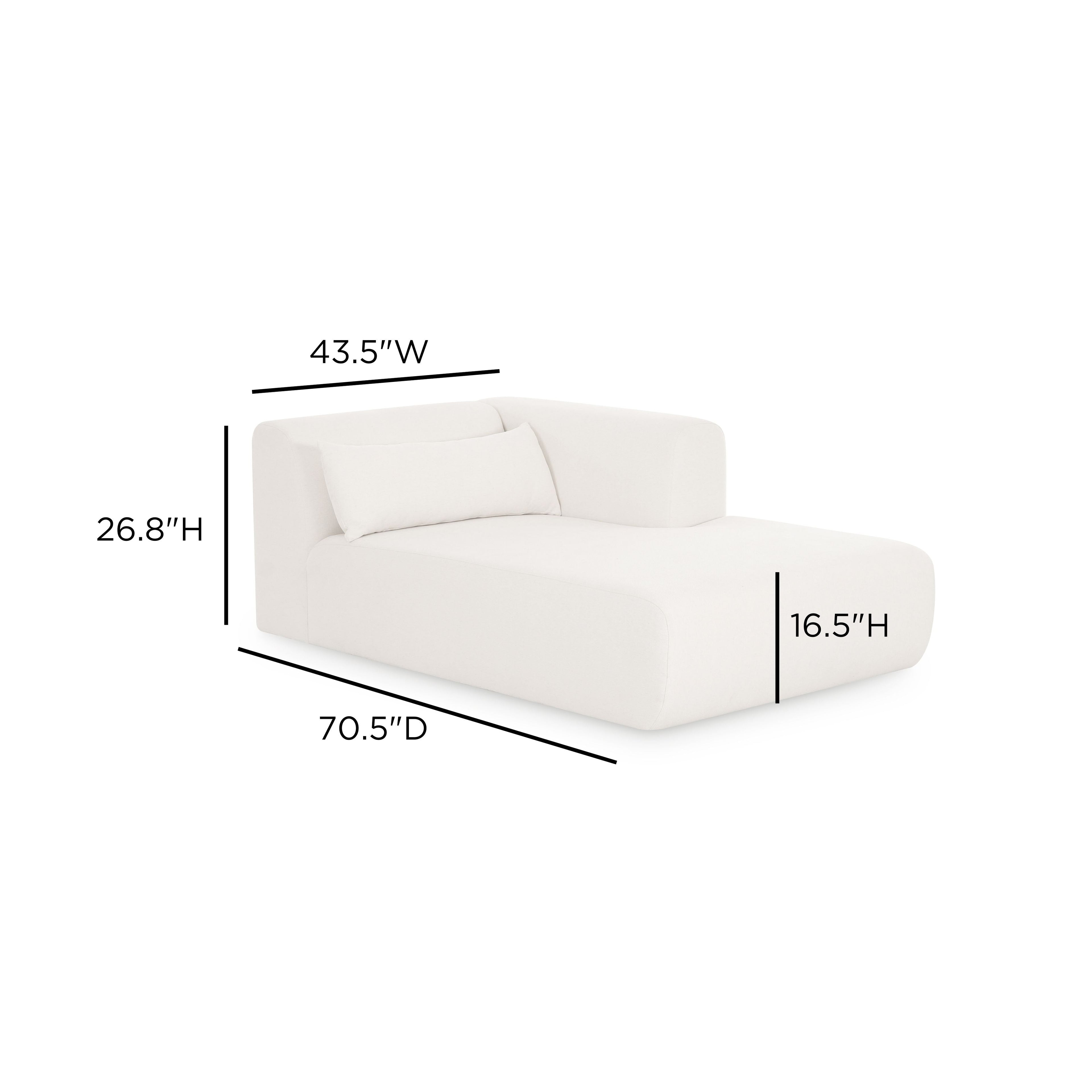 Tarra Cream Performance Chenille Modular Chaise