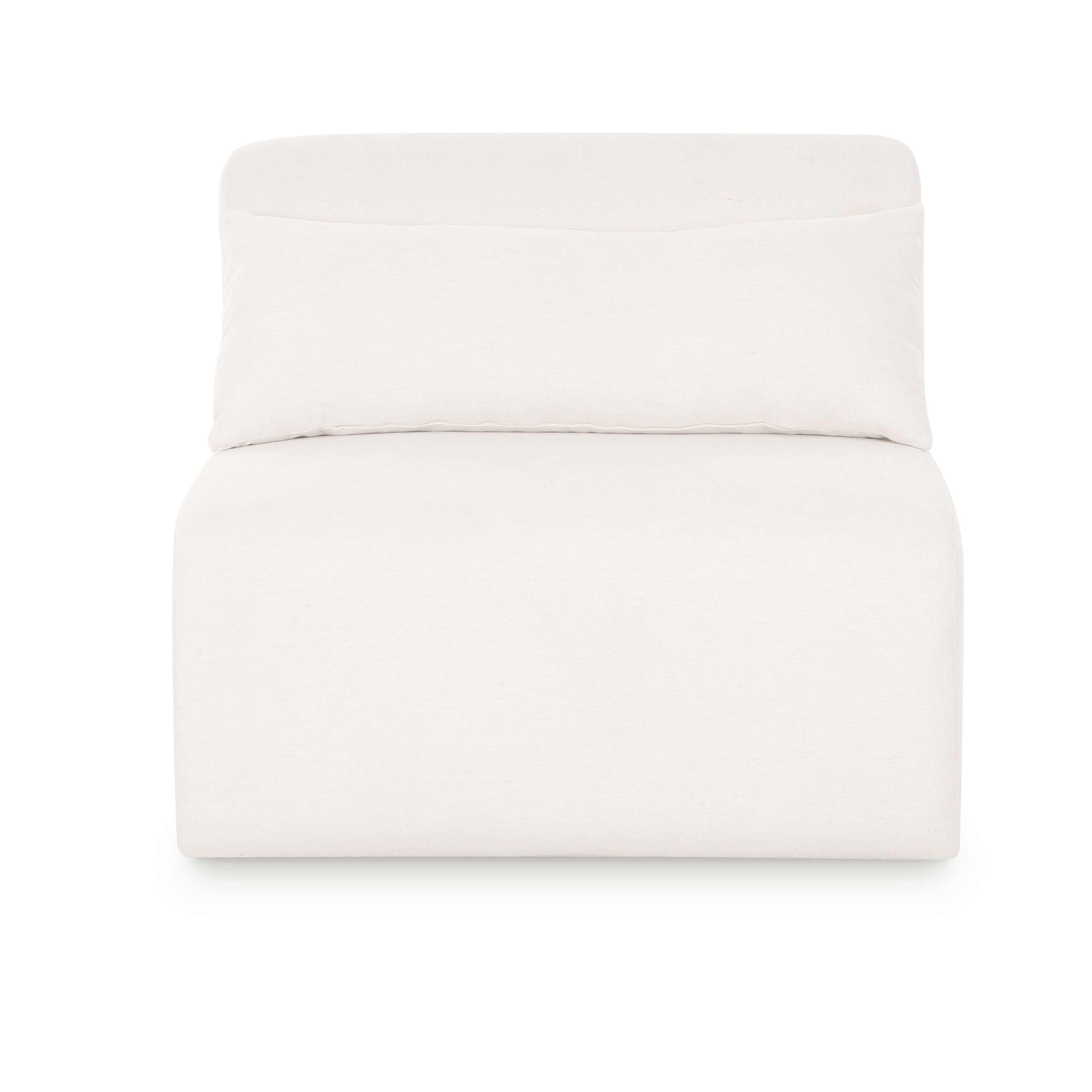 Tarra Cream Performance Chenille Modular Armless Chair