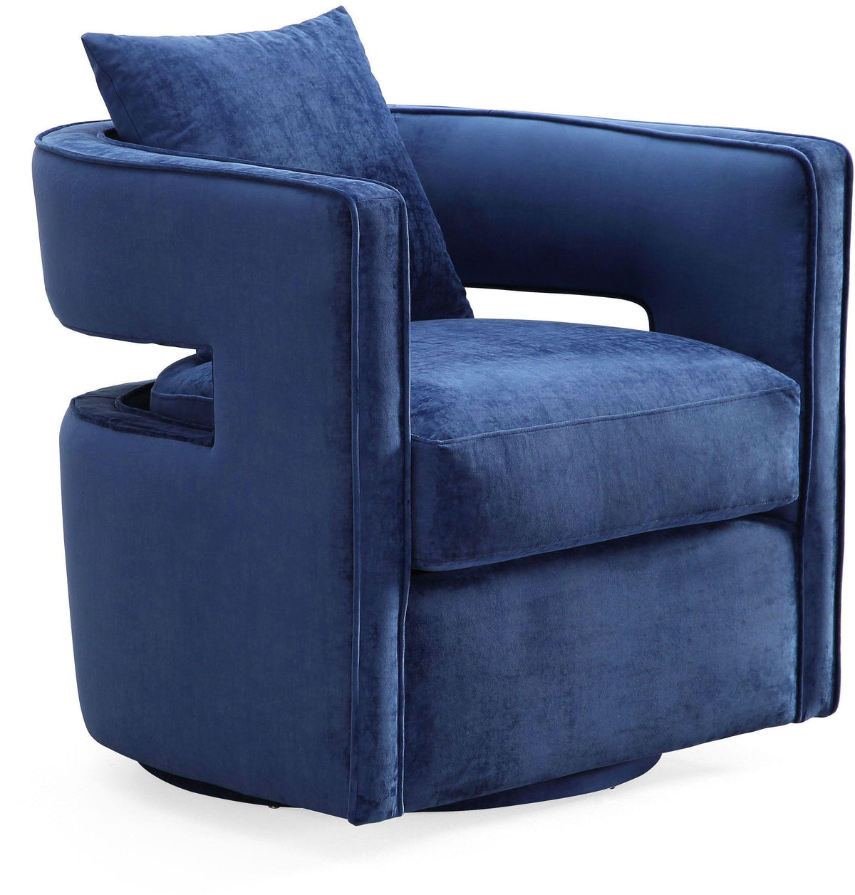 Kennedy Performance Velvet Swivel Accent Chair — Navy null