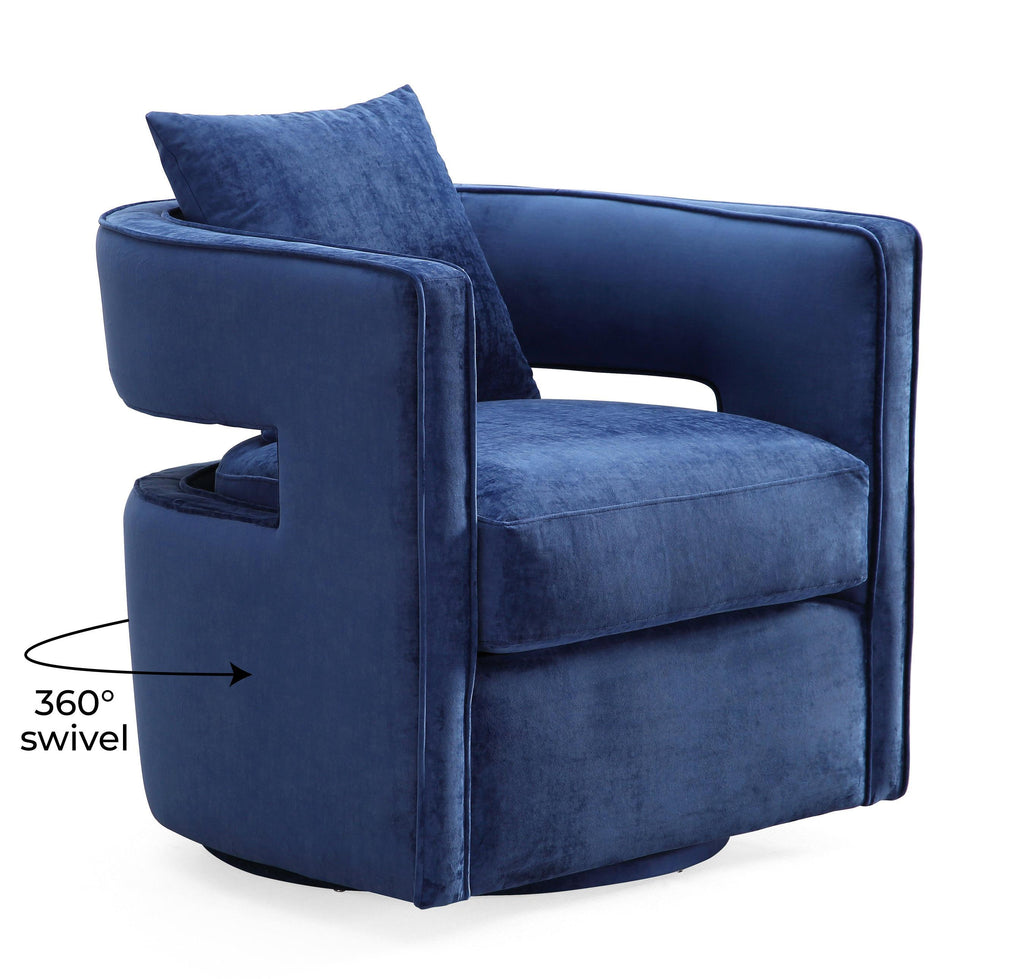 Kennedy Performance Velvet Swivel Accent Chair