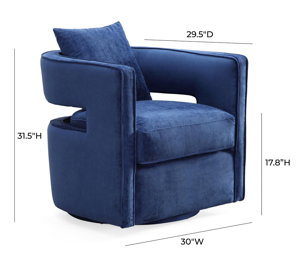 Kennedy Performance Velvet Swivel Accent Chair