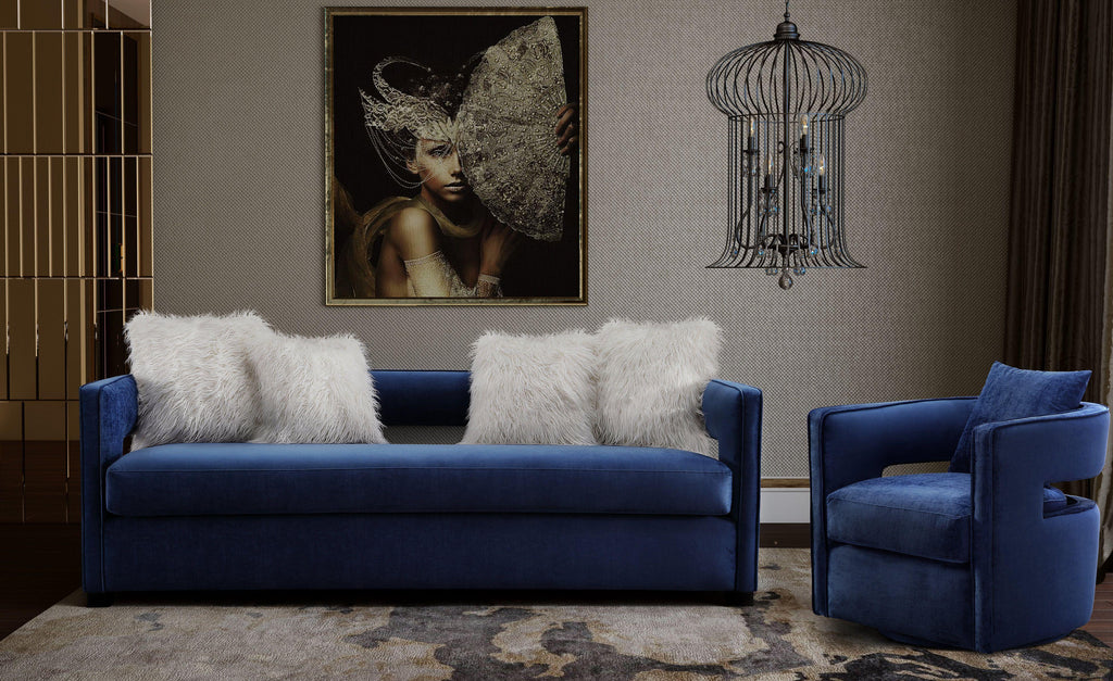 Kennedy Performance Velvet Swivel Accent Chair
