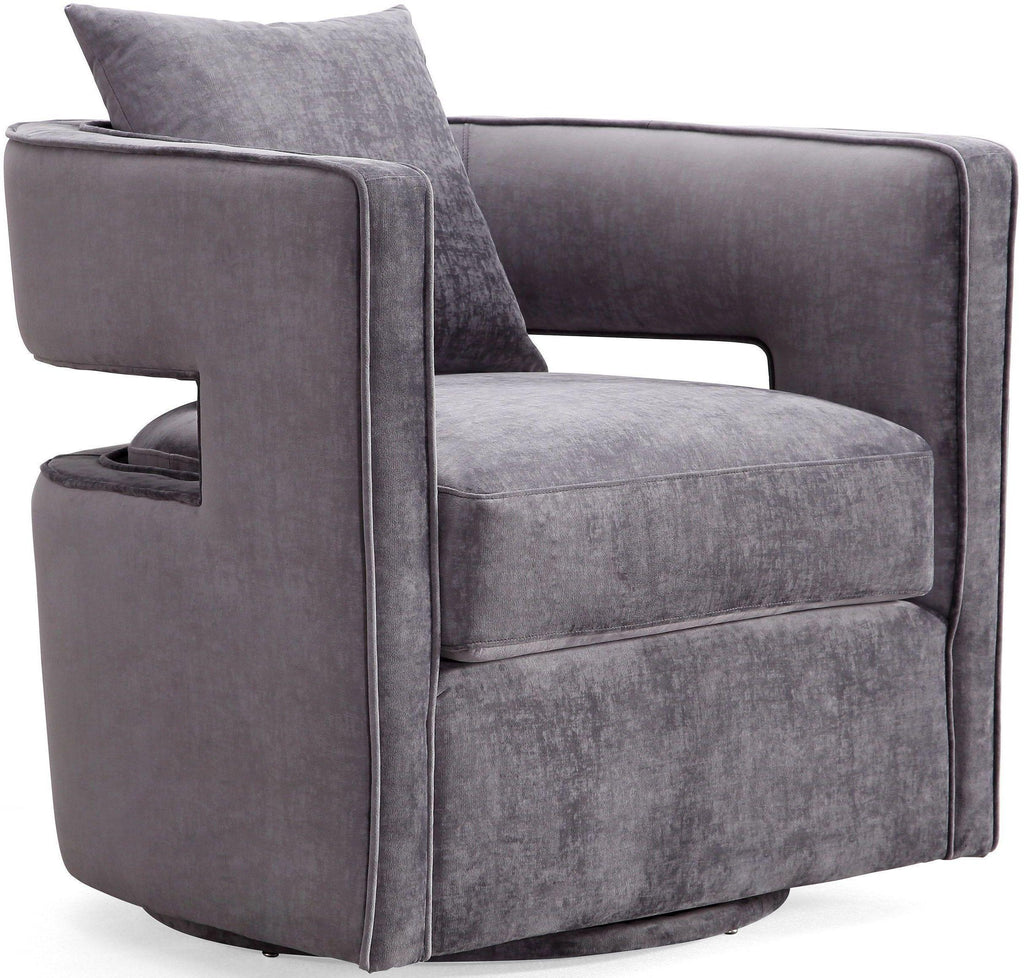 Kennedy Performance Velvet Swivel Accent Chair