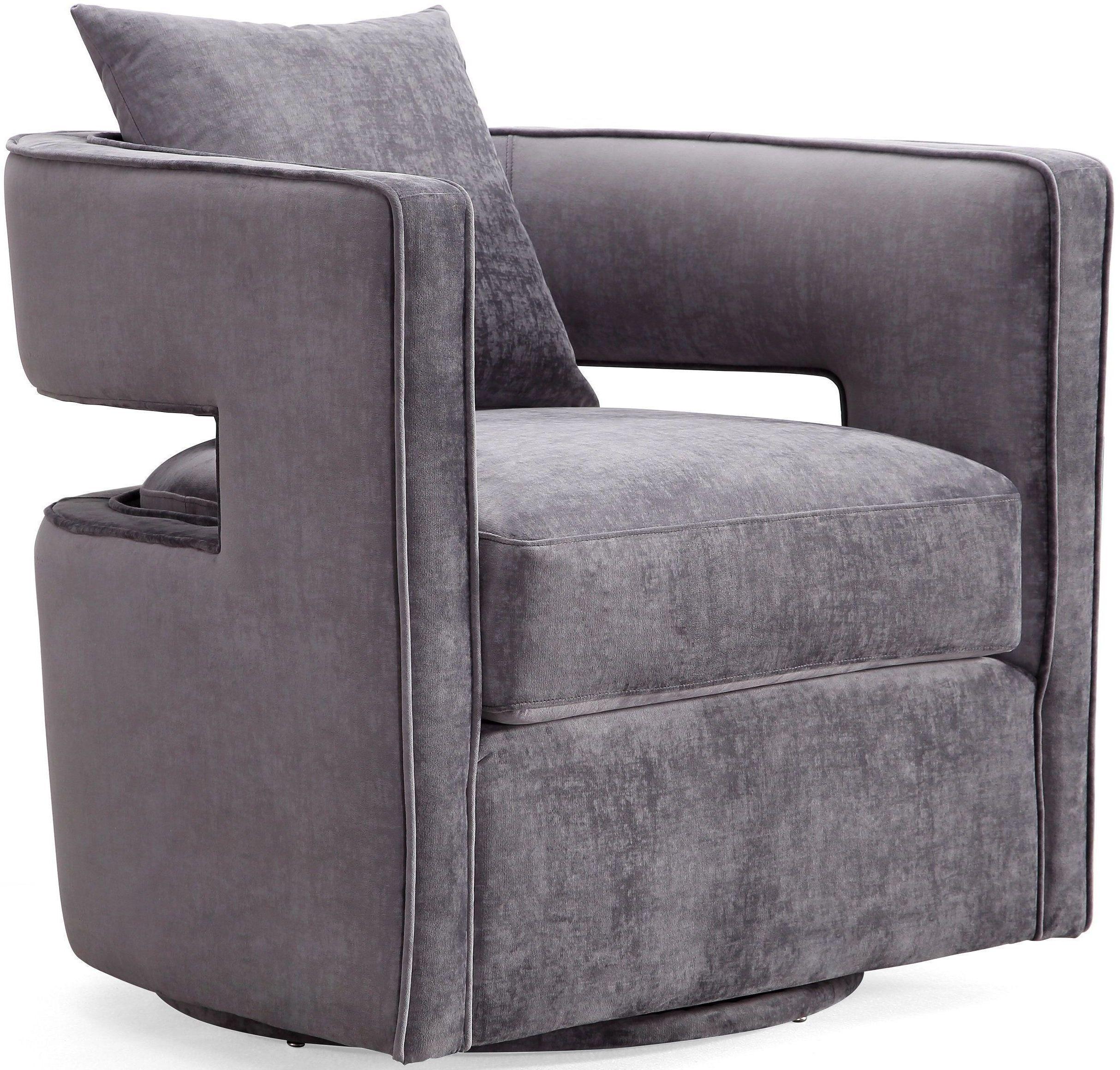 Kennedy Performance Velvet Swivel Accent Chair