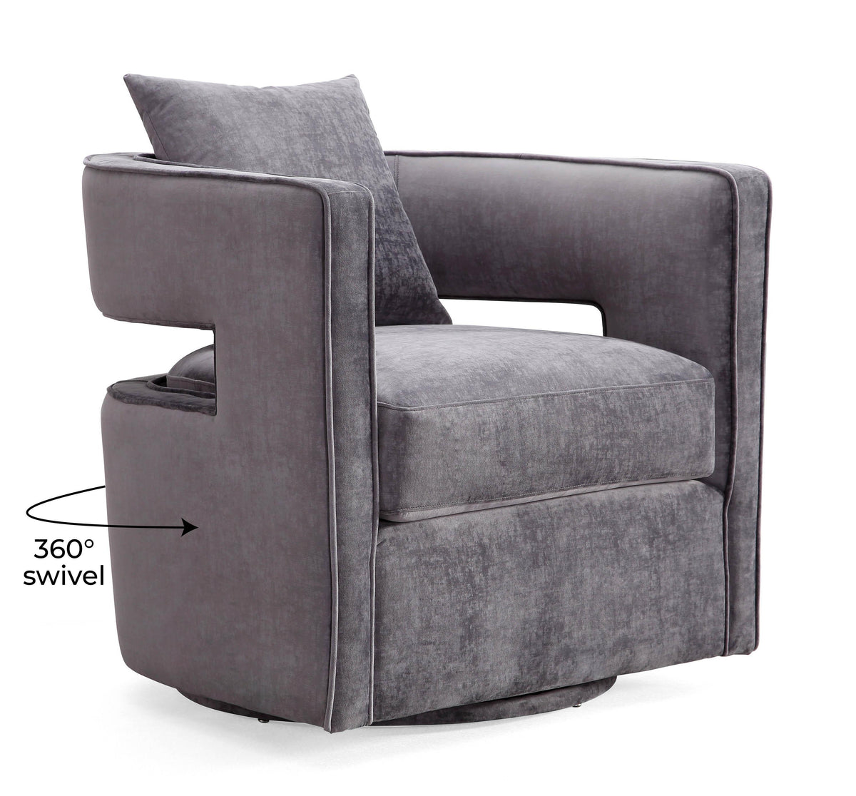 Kennedy Performance Velvet Swivel Accent Chair