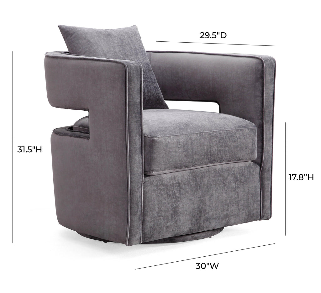 Kennedy Performance Velvet Swivel Accent Chair