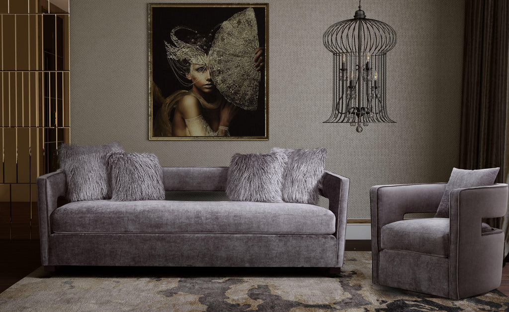 Kennedy Performance Velvet Swivel Accent Chair
