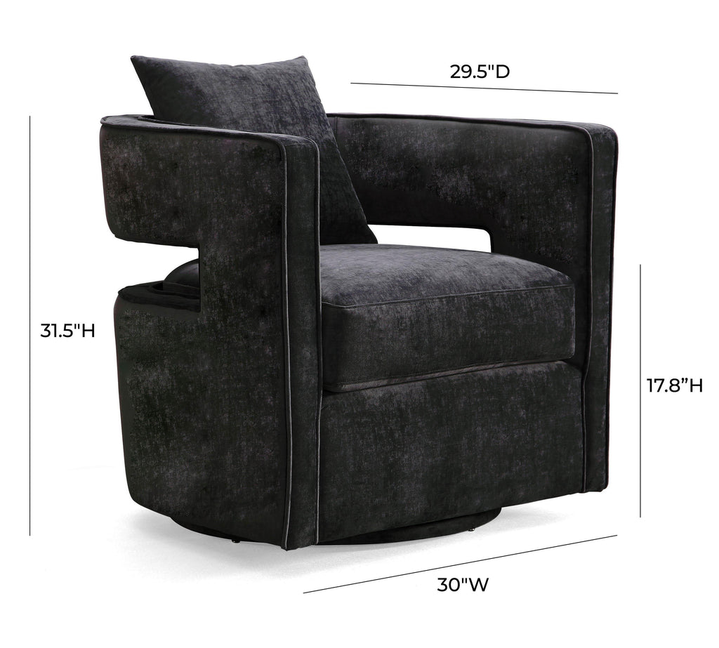Kennedy Performance Velvet Swivel Accent Chair