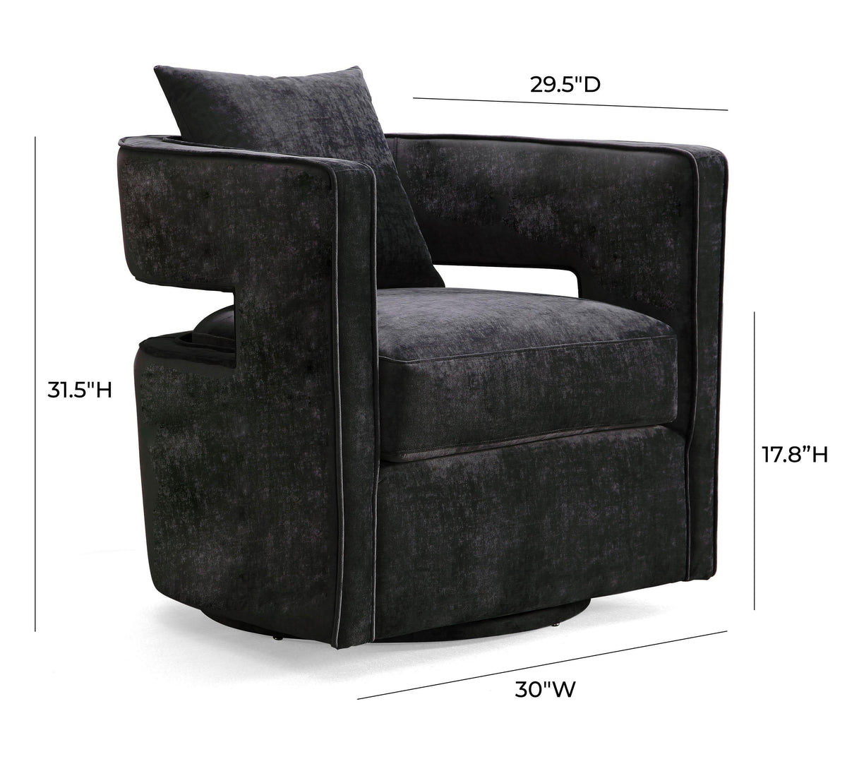 Kennedy Performance Velvet Swivel Accent Chair