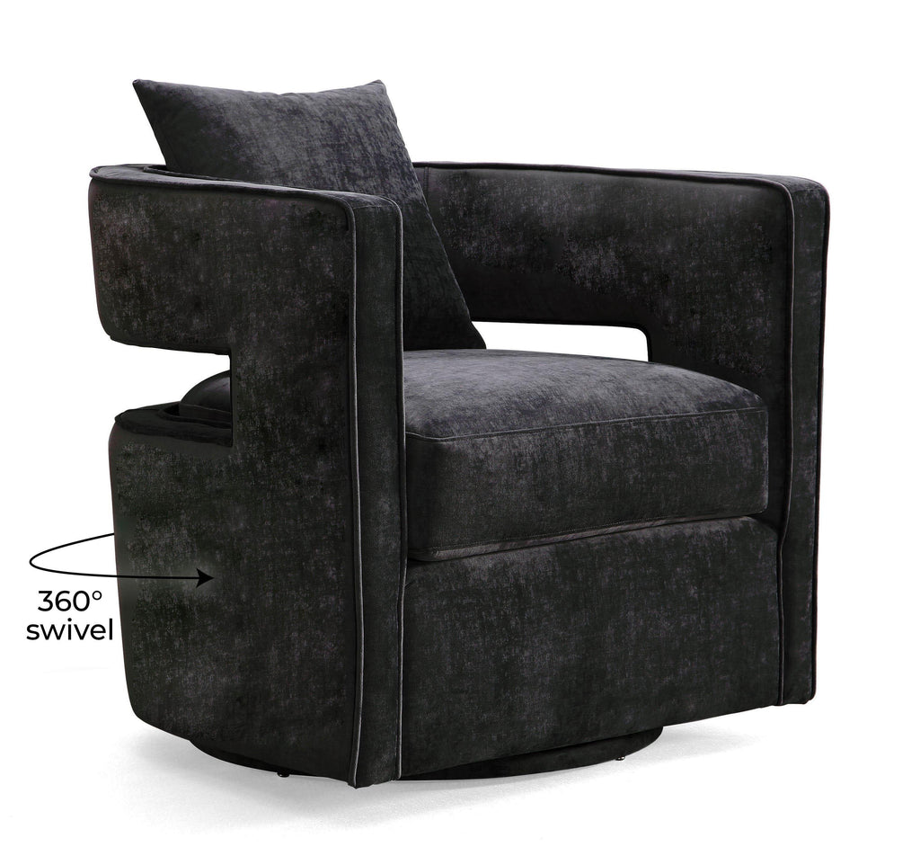Kennedy Performance Velvet Swivel Accent Chair