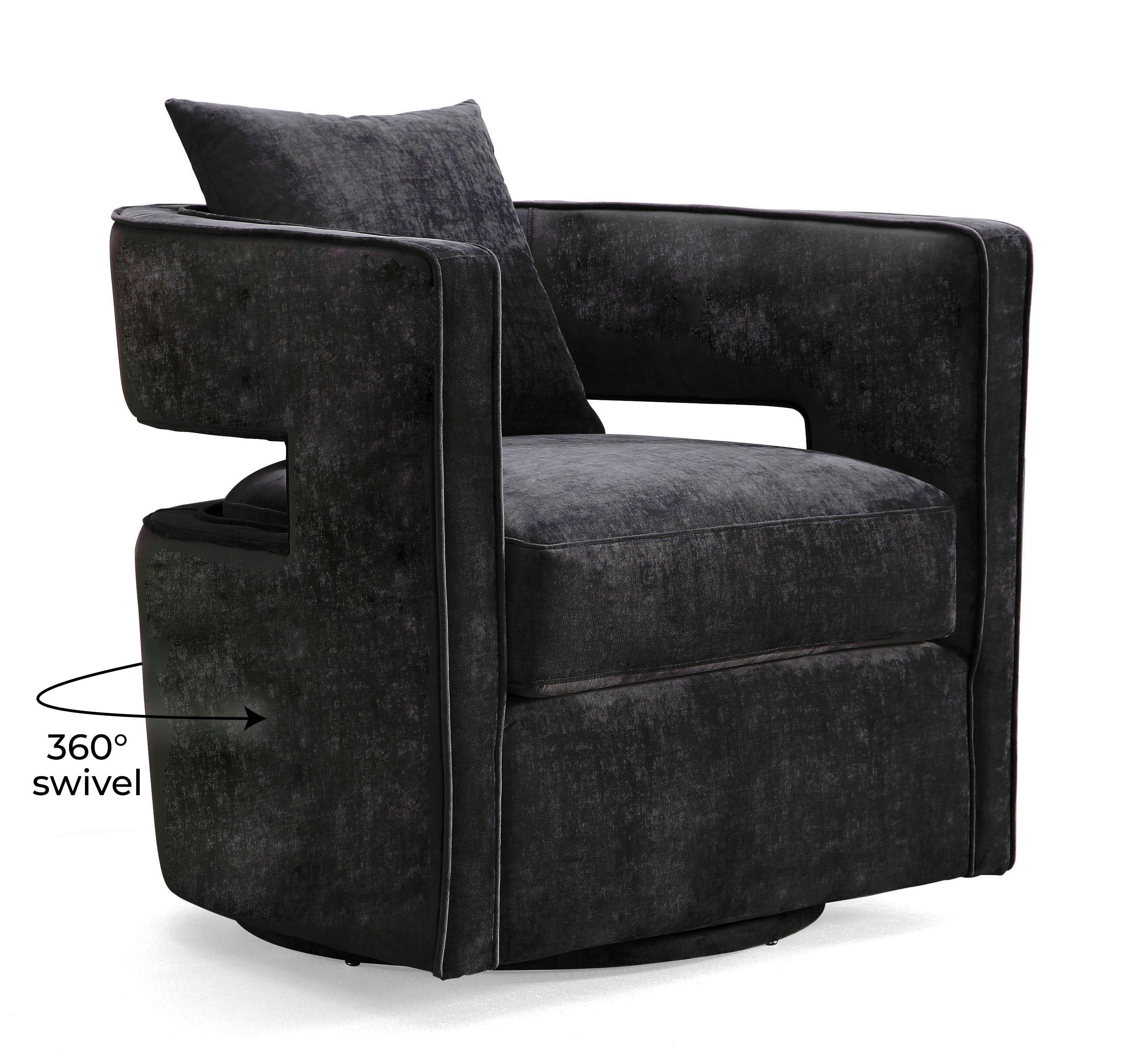 Kennedy Performance Velvet Swivel Accent Chair