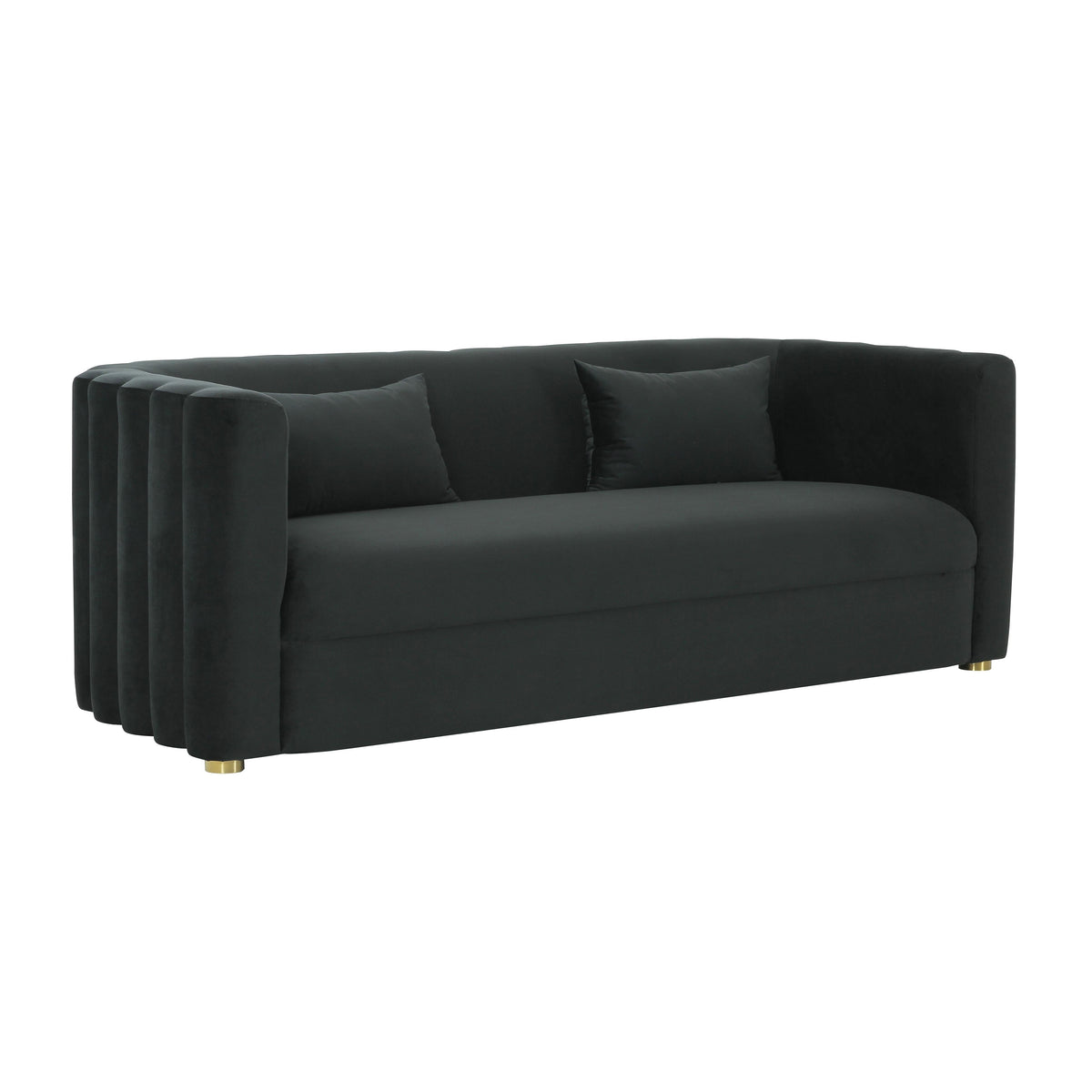 Callie 84" Performance Velvet Sofa — Black null