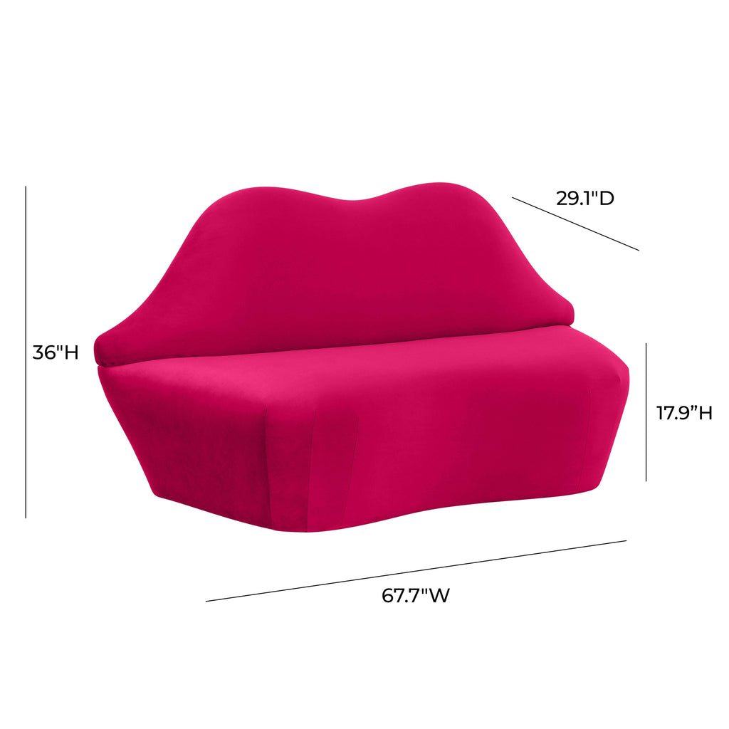 Lips 68" Performance Velvet Settee