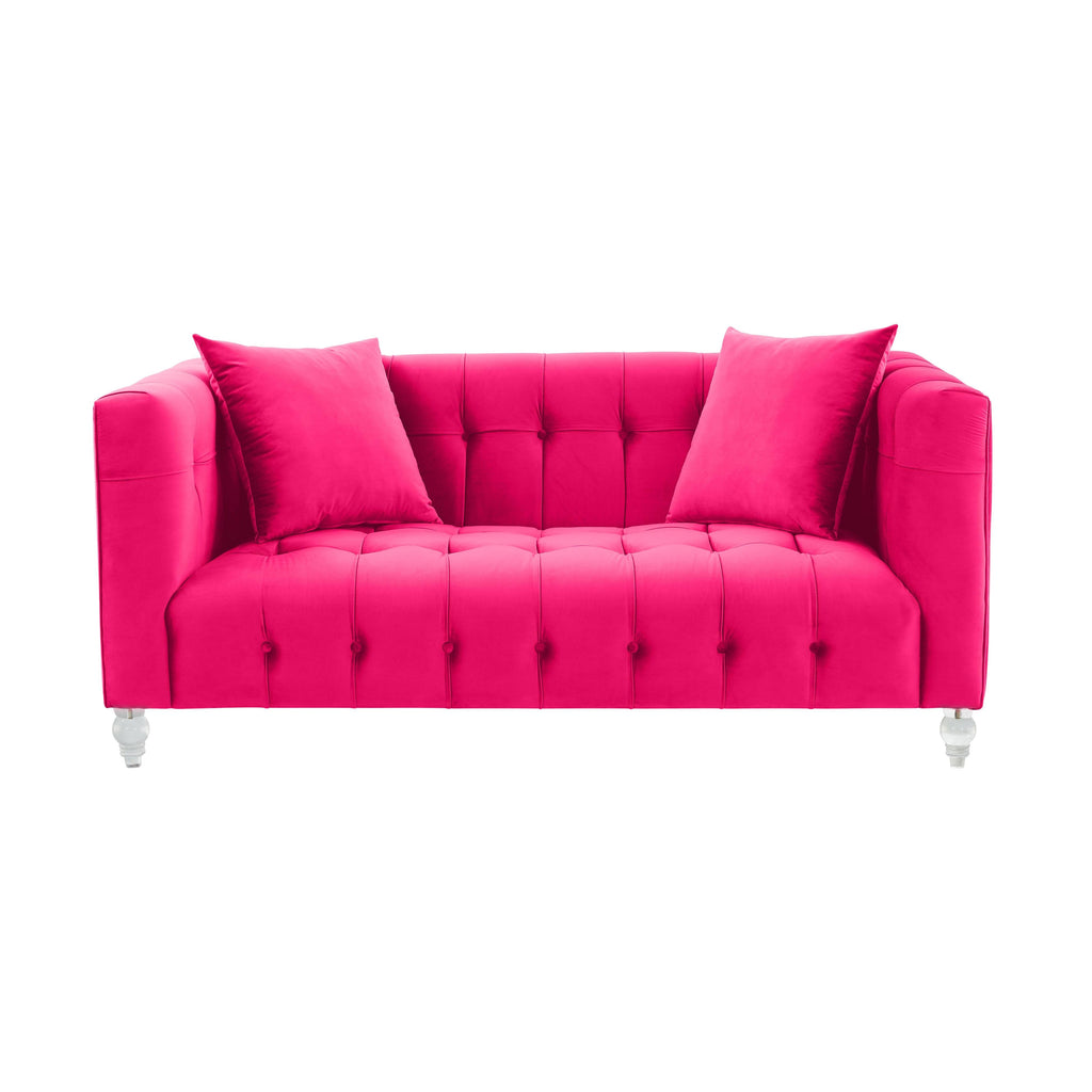 Bea 66" Hot Pink Performance Velvet Loveseat