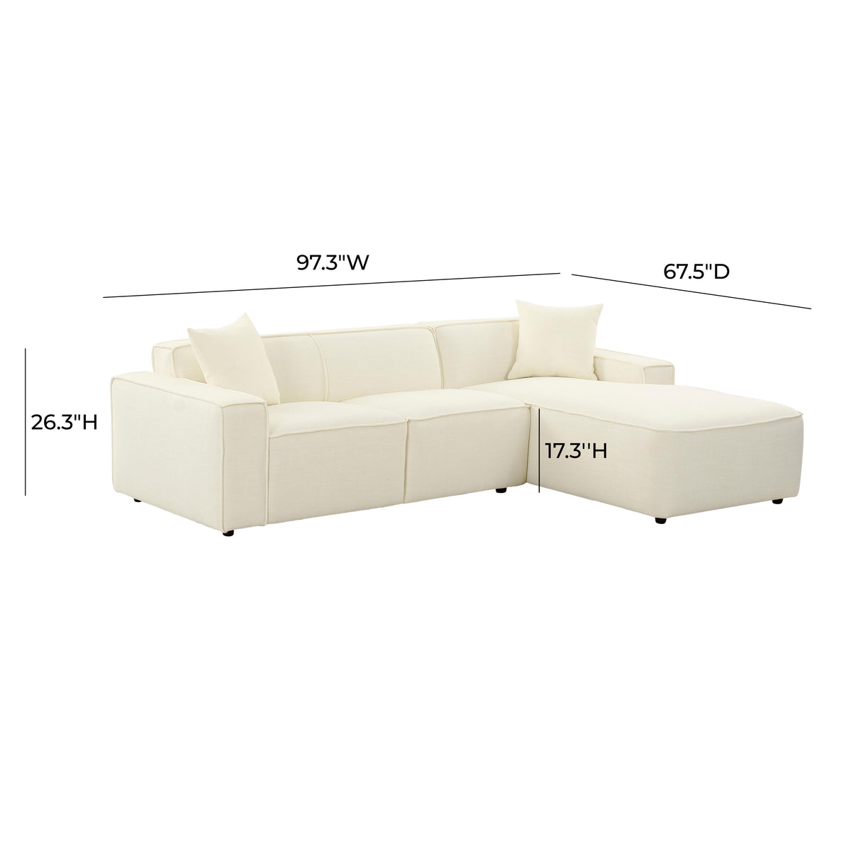 Olafur 2-Piece Performance Fabric L-Shaped Sectional