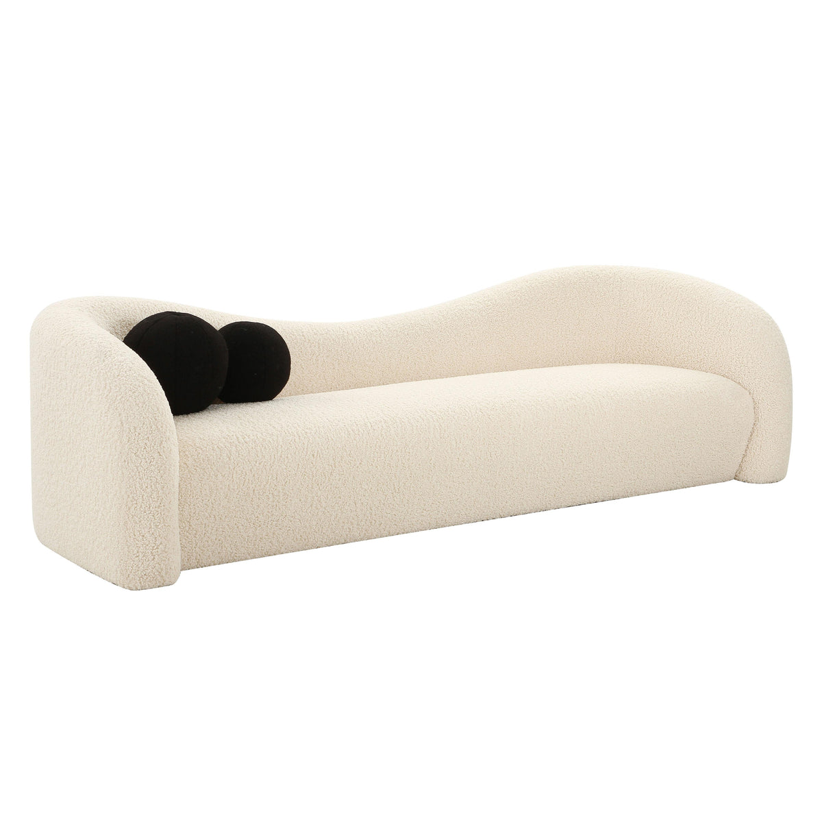 Leonie 102.5" Faux Shearling Sofa — Beige null