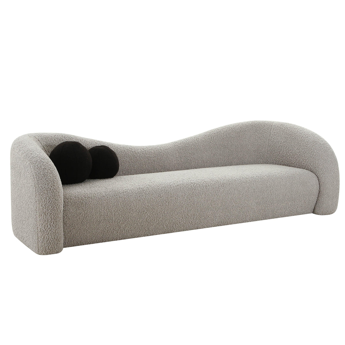 Leonie 102.5" Faux Shearling Sofa — Grey null