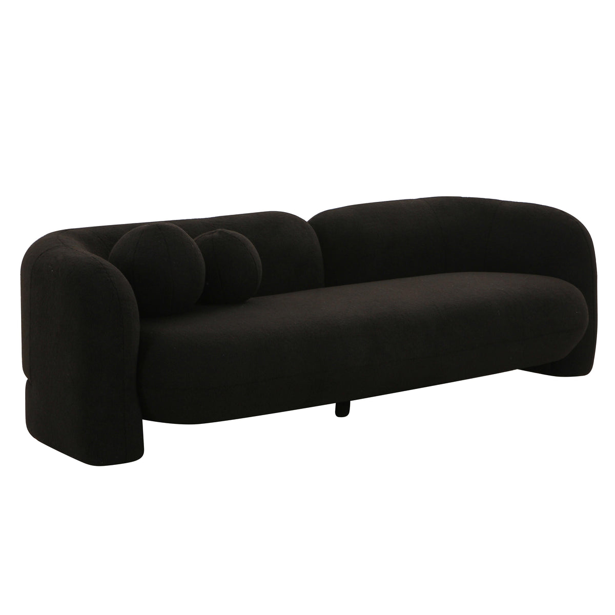 Amelie 91" Contract-Grade Faux Fur Sofa — Black null