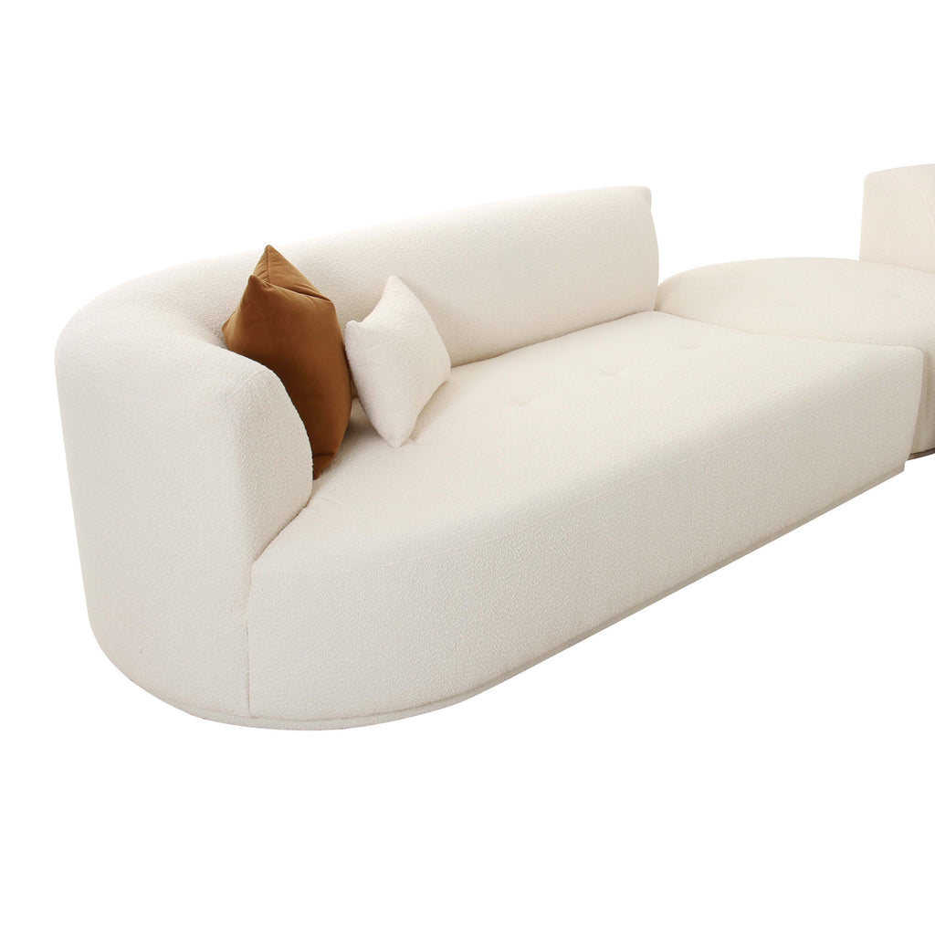 Fickle 3-Piece Cream Performance Boucle Modular Sectional