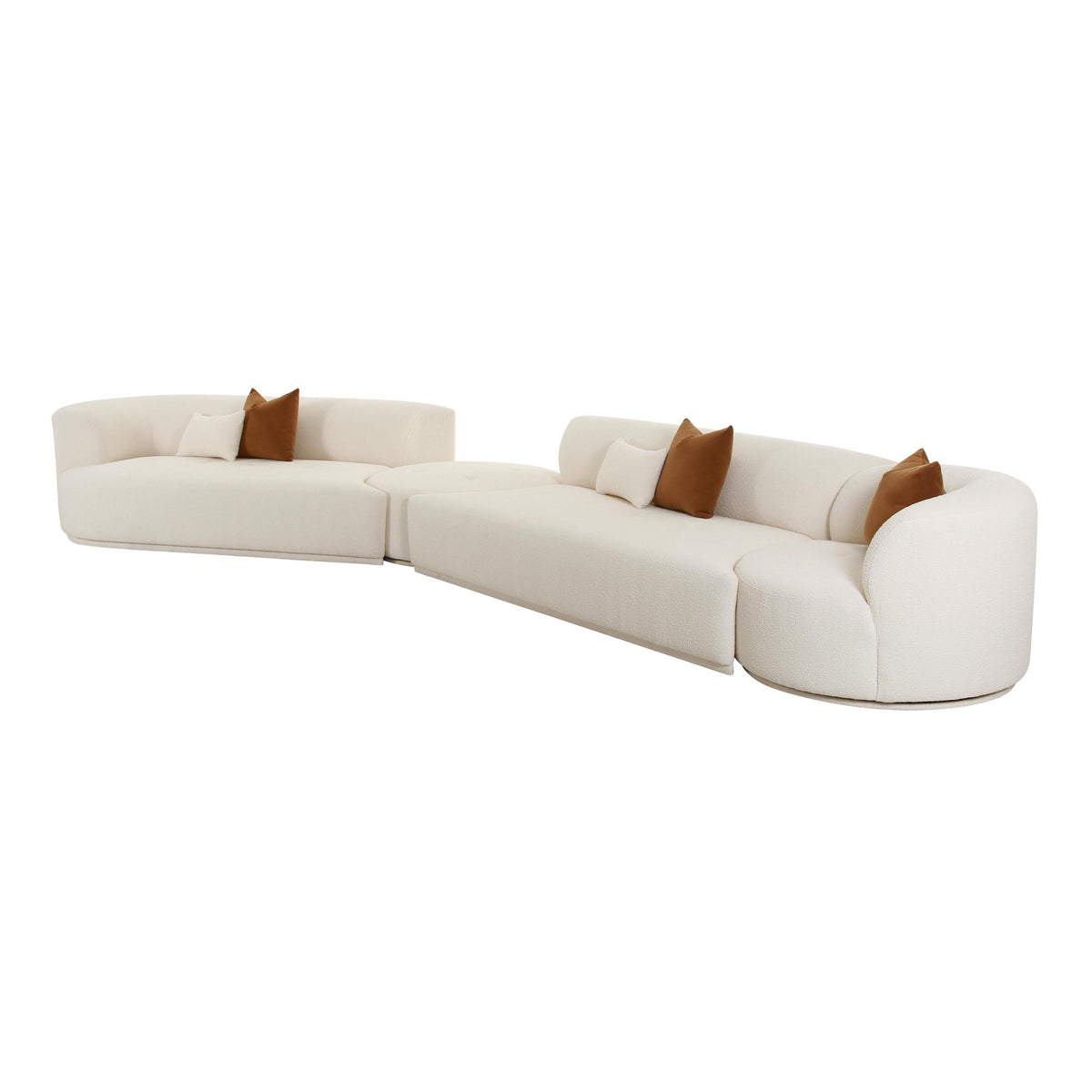 Fickle 4-Piece Cream Performance Boucle Modular Sectional