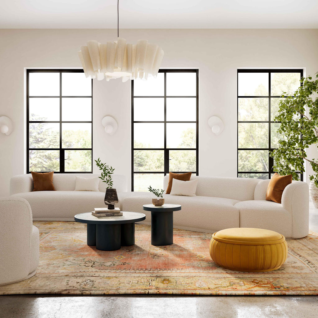 Fickle 4-Piece Cream Performance Boucle Modular Sectional