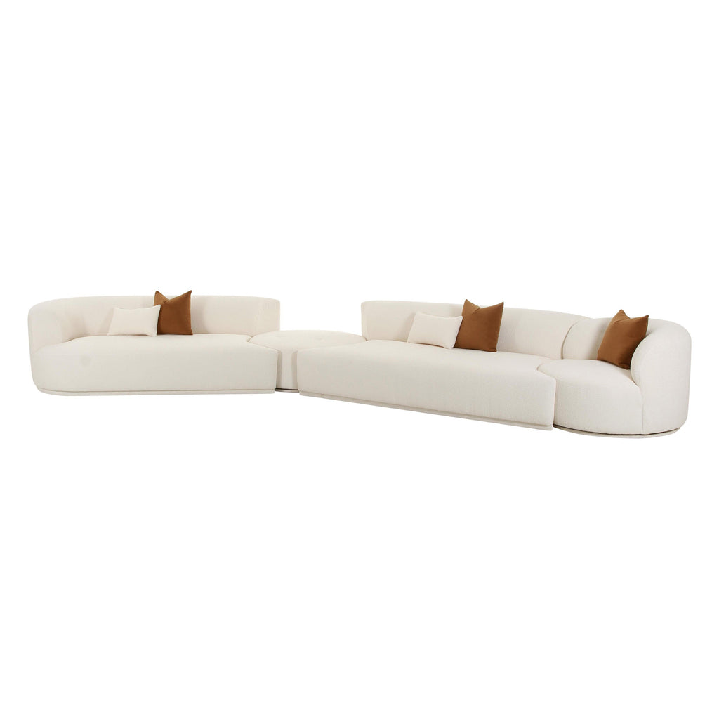 Fickle 4-Piece Cream Performance Boucle Modular Sectional