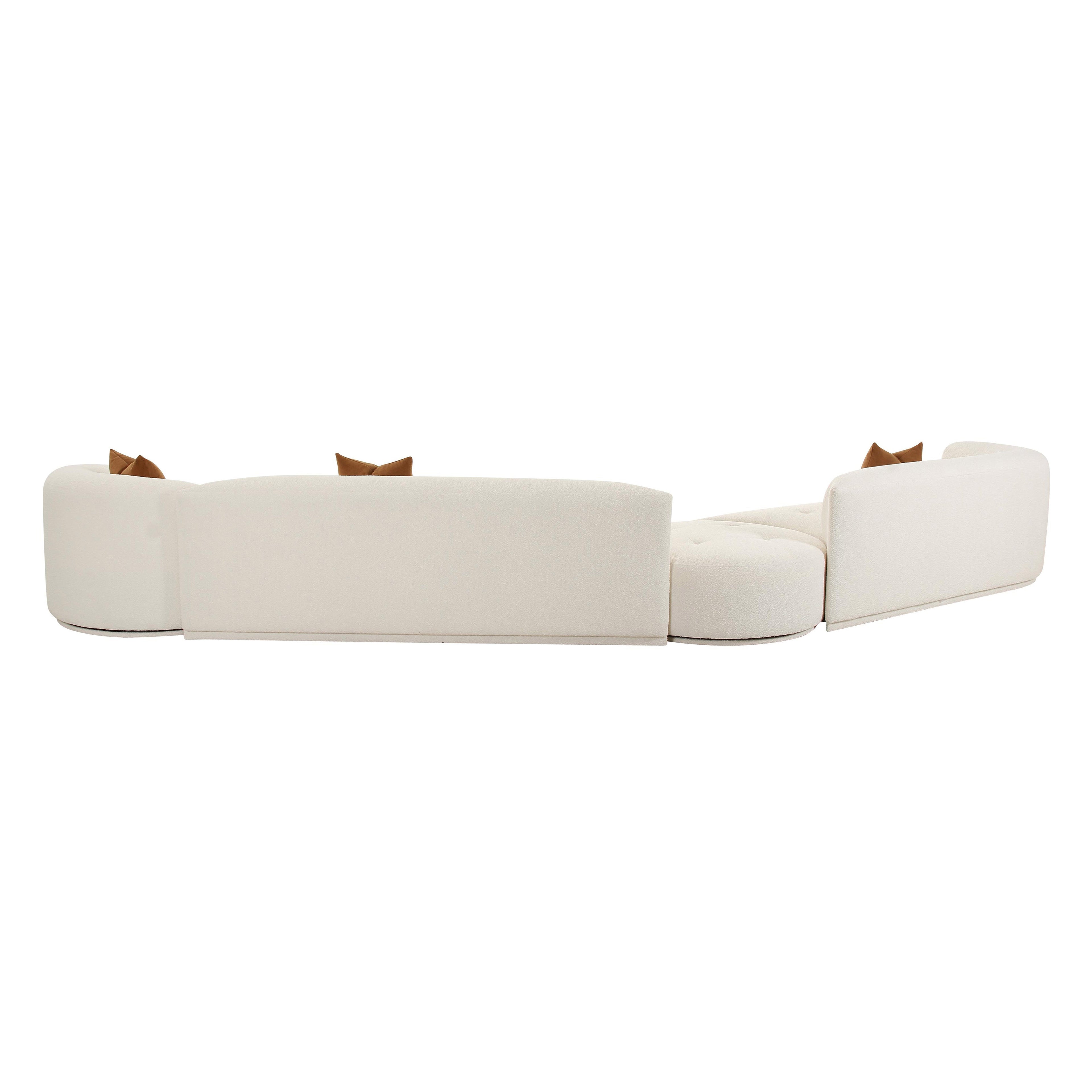 Fickle 4-Piece Cream Performance Boucle Modular Sectional