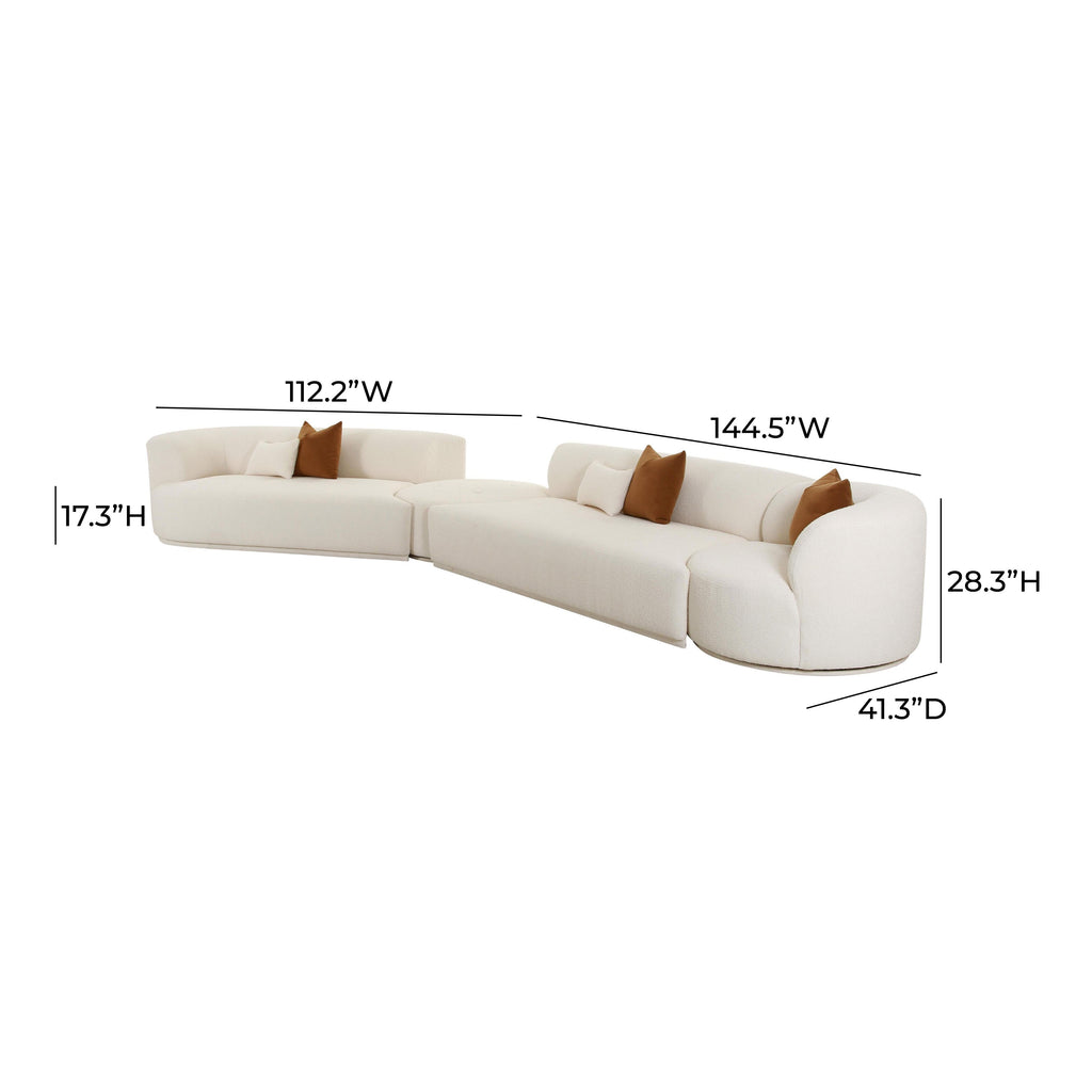 Fickle 4-Piece Cream Performance Boucle Modular Sectional