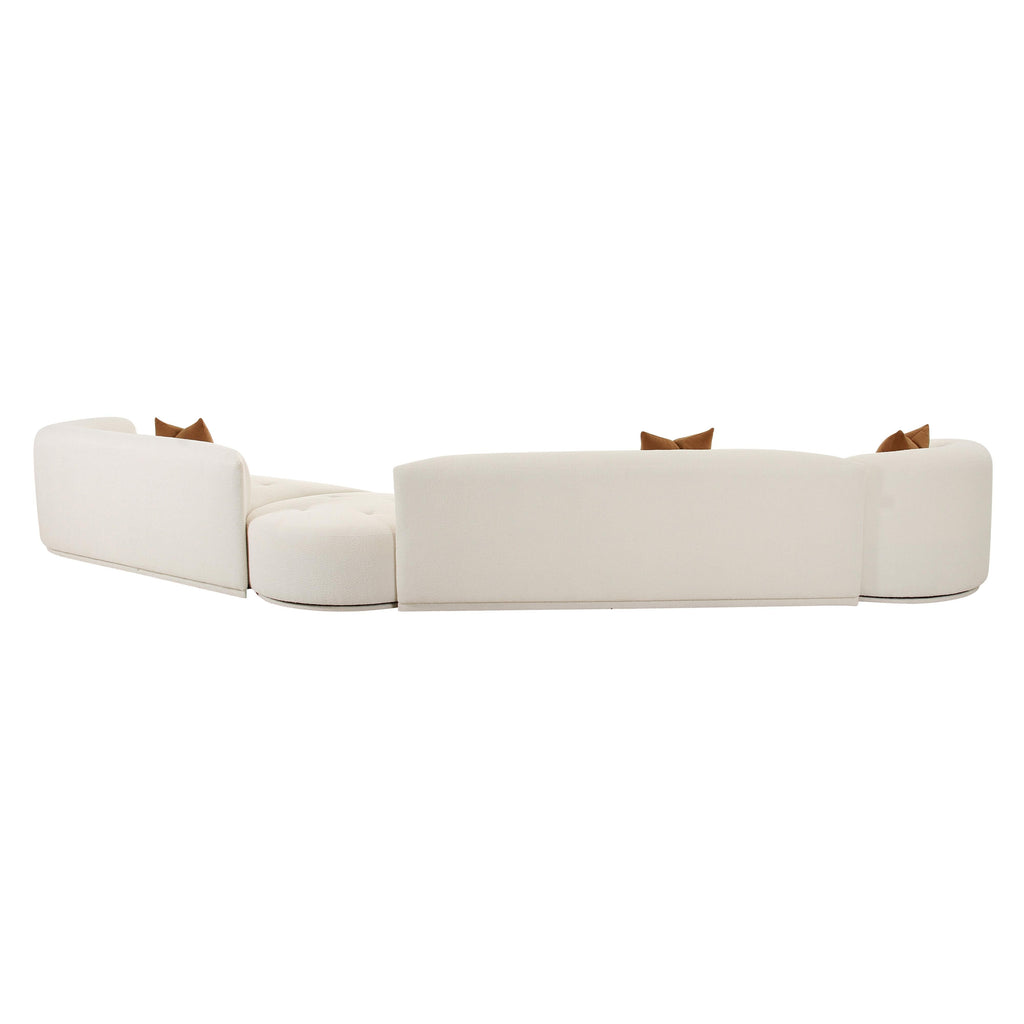 Fickle 4-Piece Cream Performance Boucle Modular Sectional