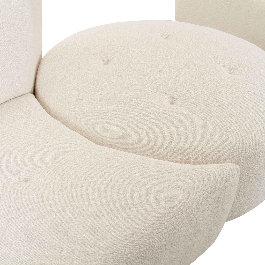 Fickle 4-Piece Cream Performance Boucle Modular Sectional