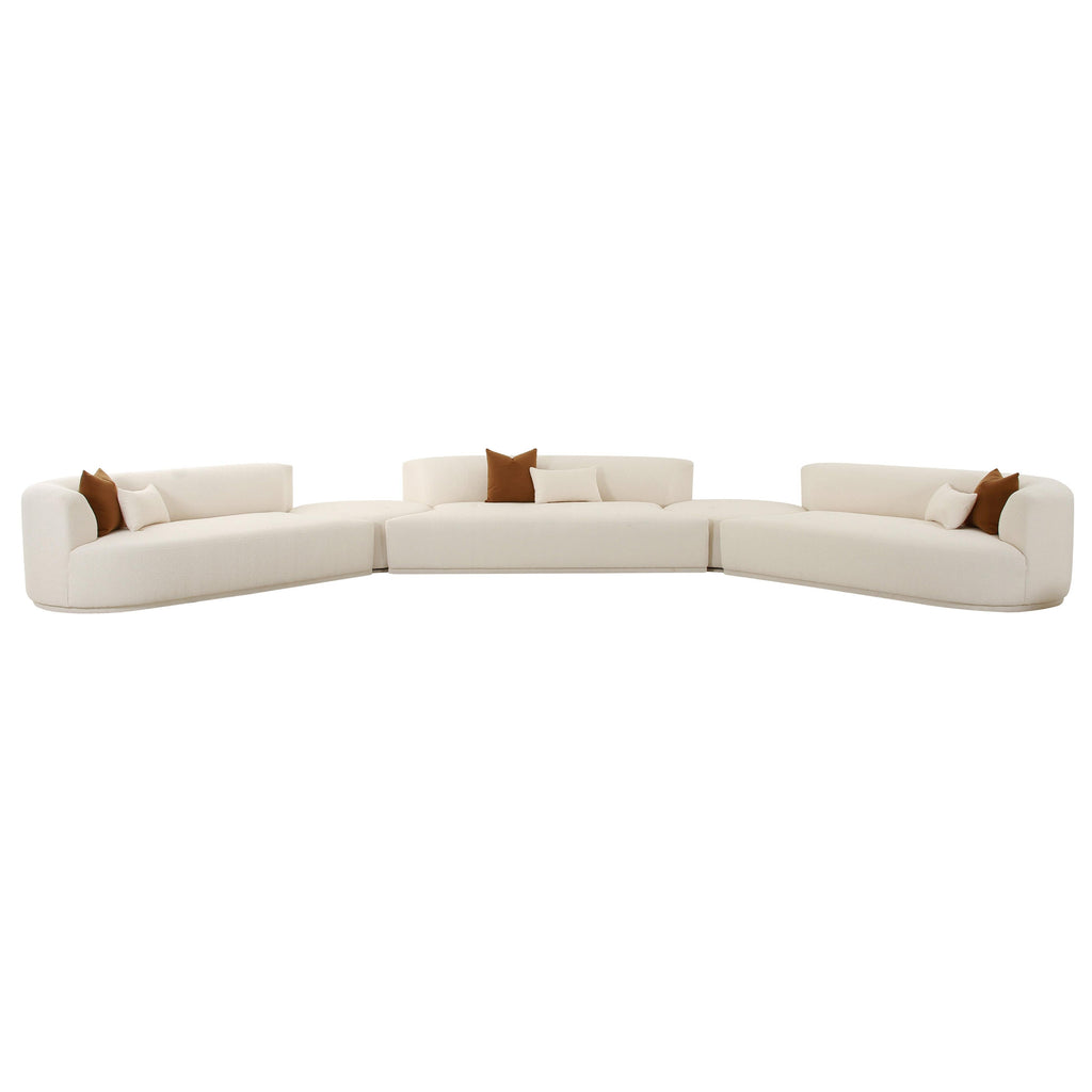 Fickle 5-Piece Cream Performance Boucle Modular Sectional