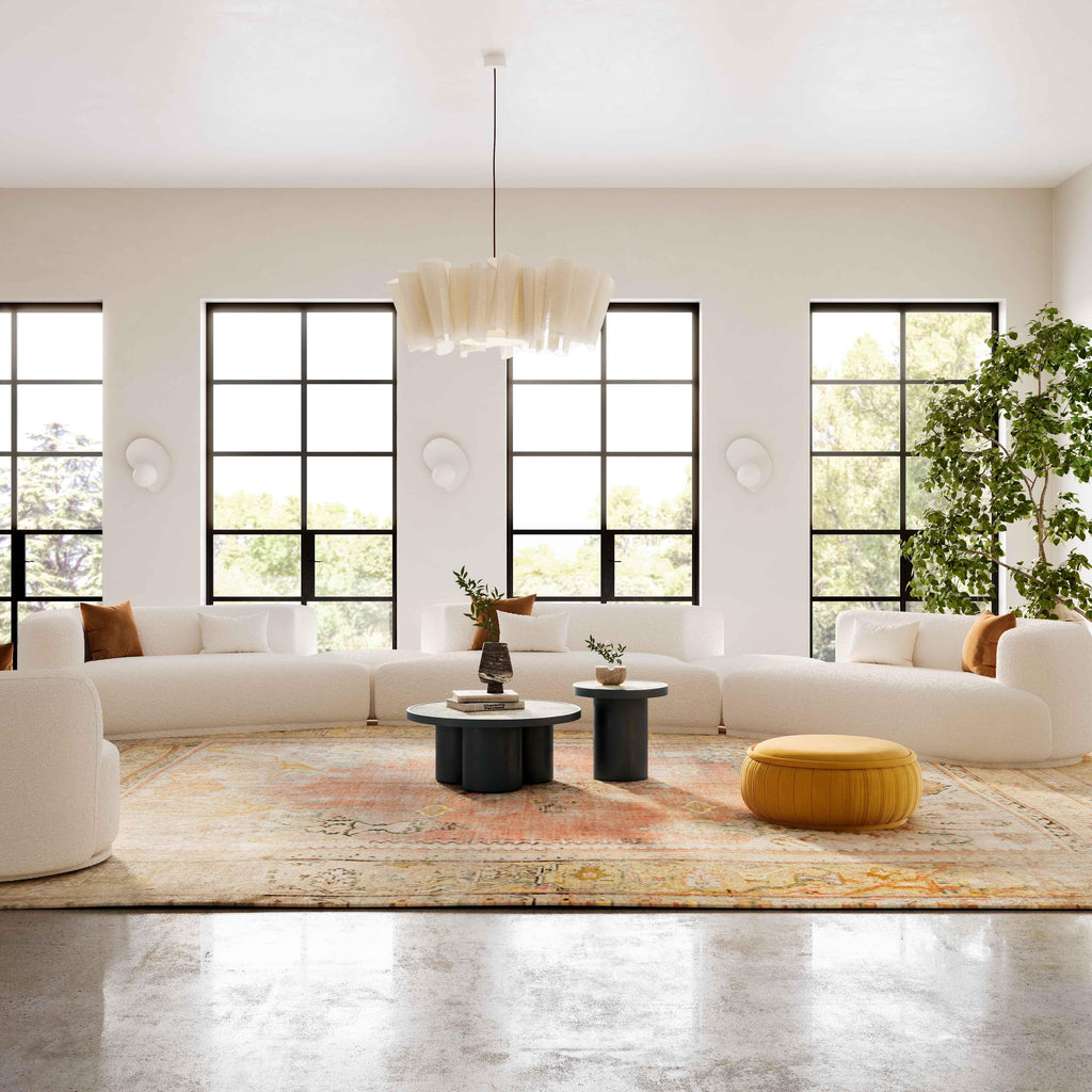 Fickle 5-Piece Cream Performance Boucle Modular Sectional