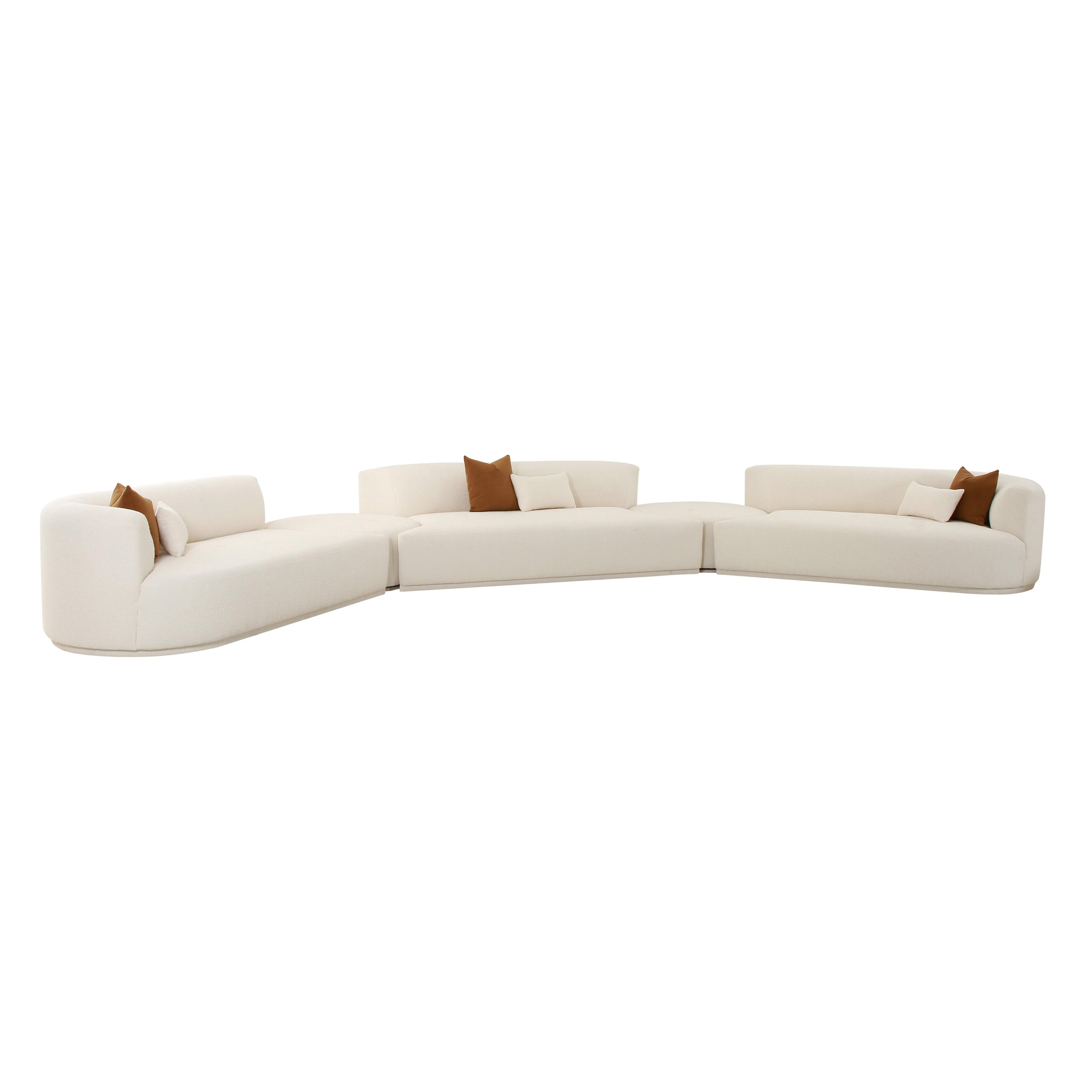 Fickle 5-Piece Cream Performance Boucle Modular Sectional