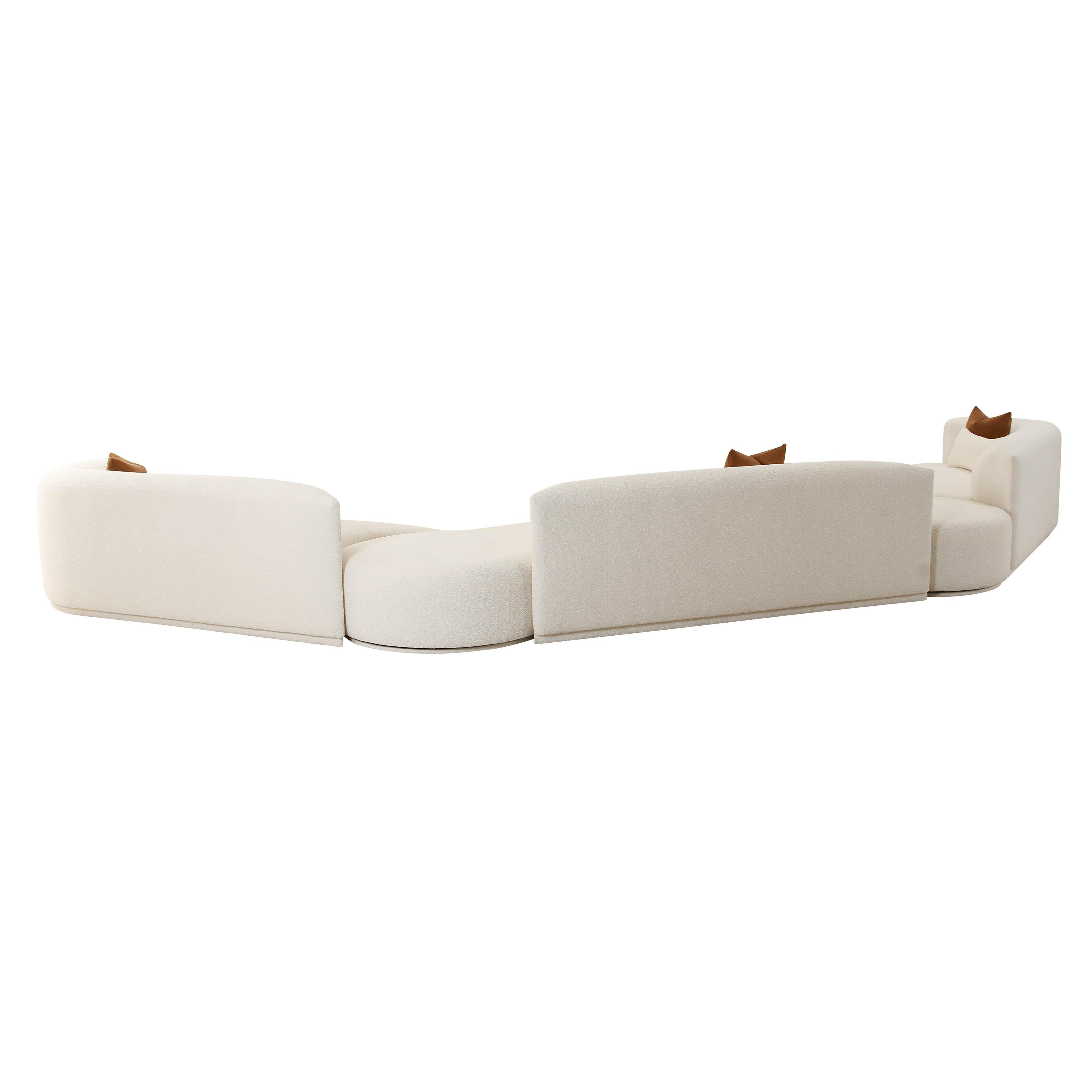 Fickle 5-Piece Cream Performance Boucle Modular Sectional