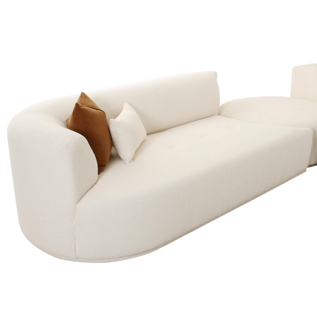 Fickle 5-Piece Cream Performance Boucle Modular Sectional