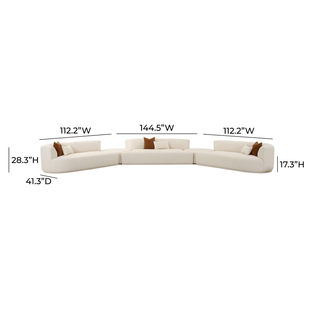 Fickle 5-Piece Cream Performance Boucle Modular Sectional