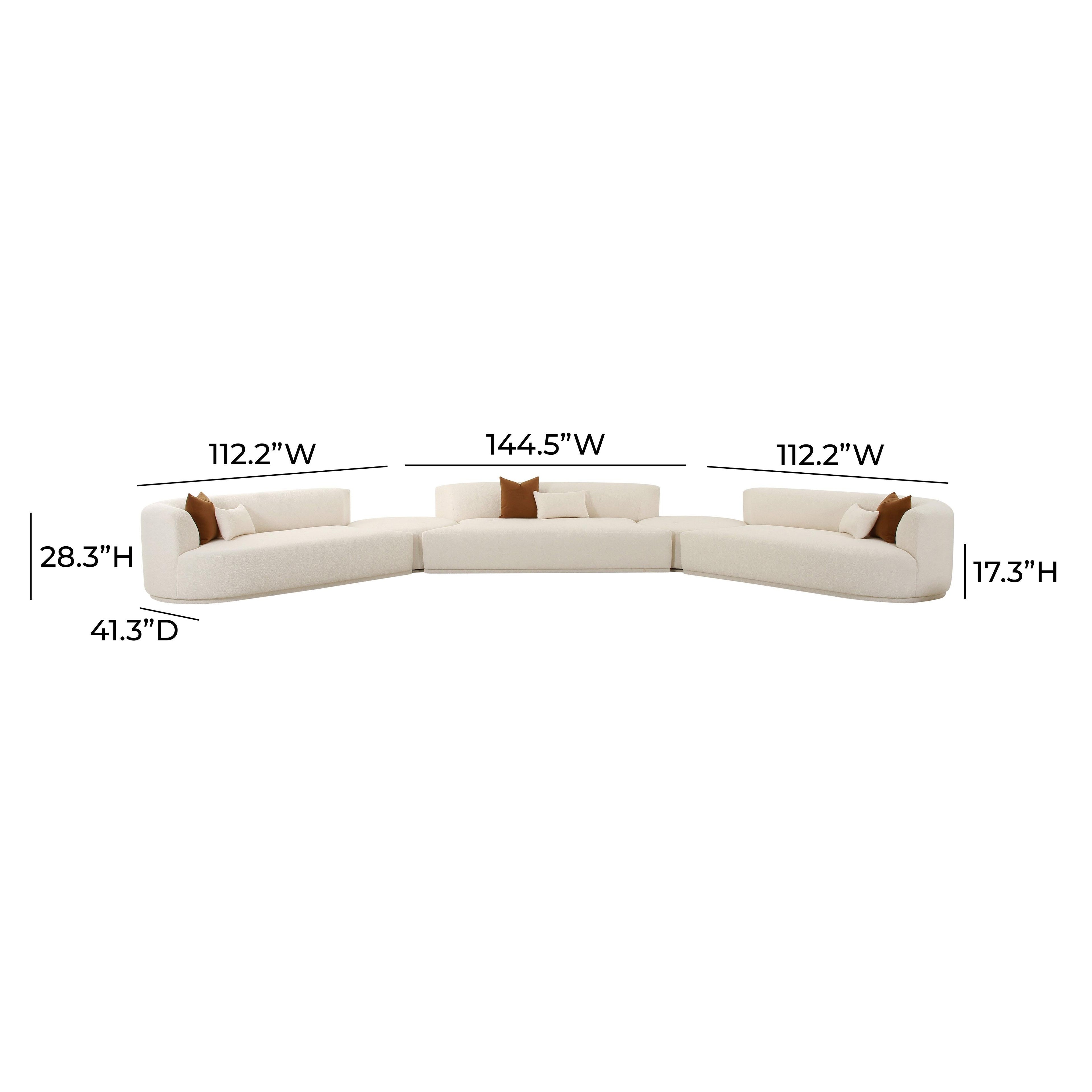 Fickle 5-Piece Cream Performance Boucle Modular Sectional