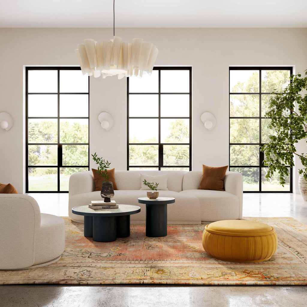Fickle Cream Performance Boucle 2-Piece Modular Sofa
