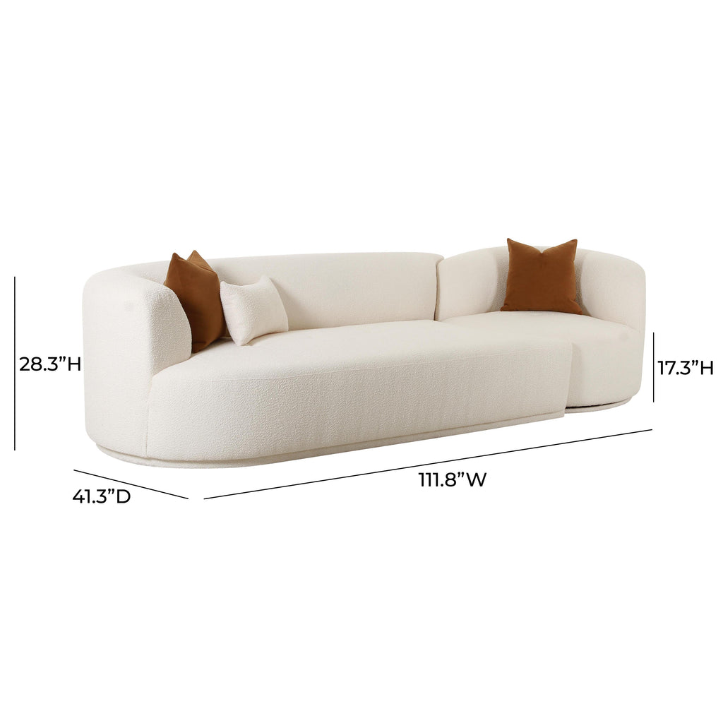 Fickle Cream Performance Boucle 2-Piece Modular Sofa
