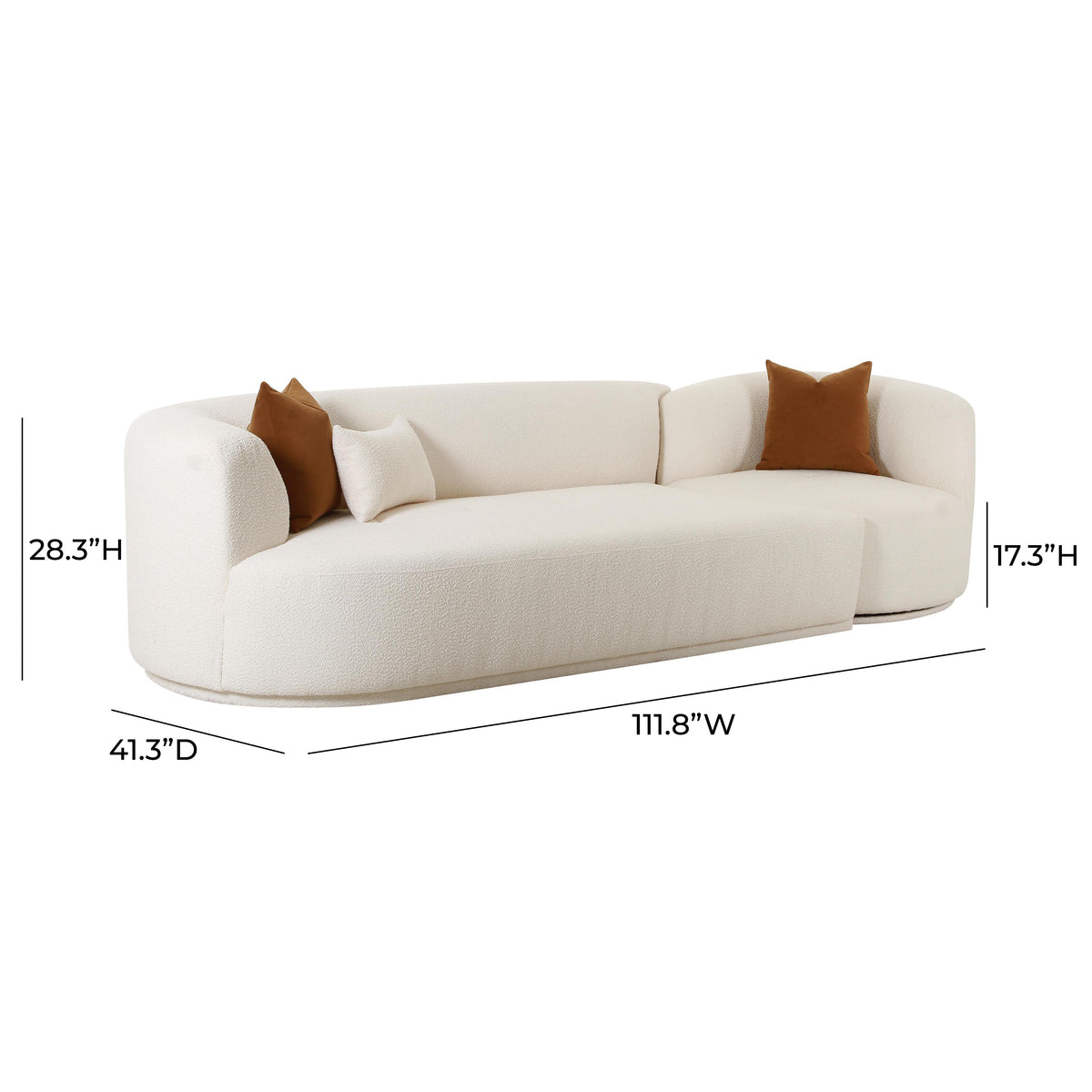 Fickle Cream Performance Boucle 2-Piece Modular Sofa