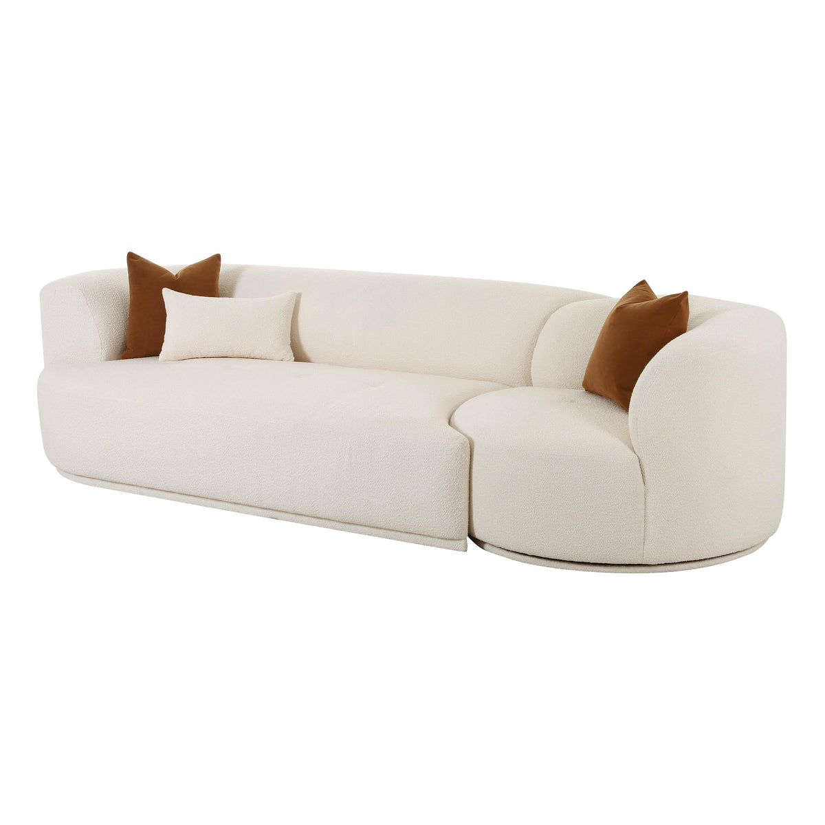 Fickle Cream Performance Boucle 2-Piece Modular Sofa