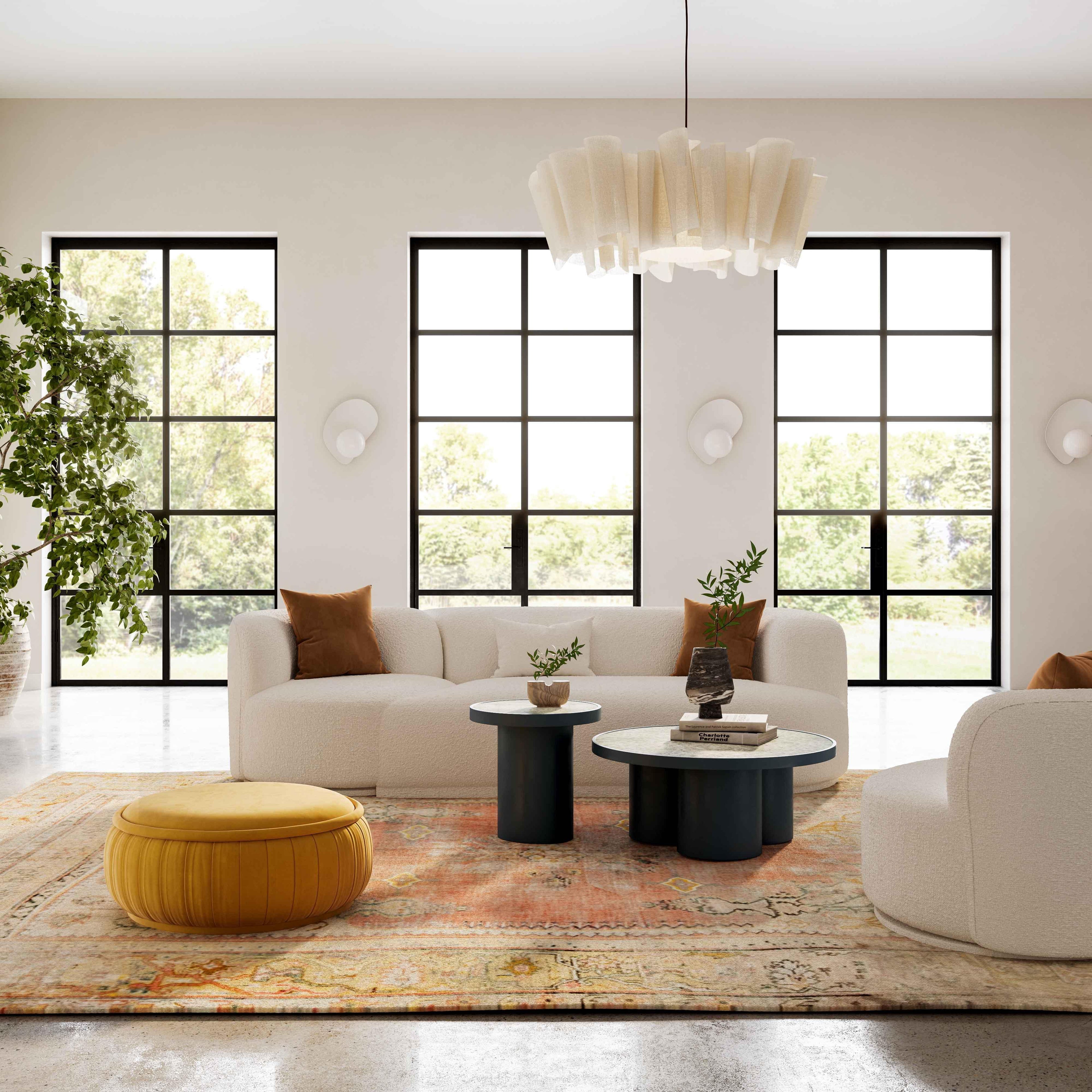 Fickle Cream Performance Boucle 2-Piece Modular Sofa