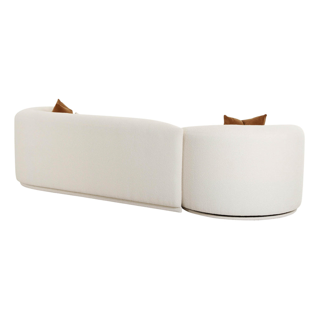 Fickle Cream Performance Boucle 2-Piece Modular Sofa