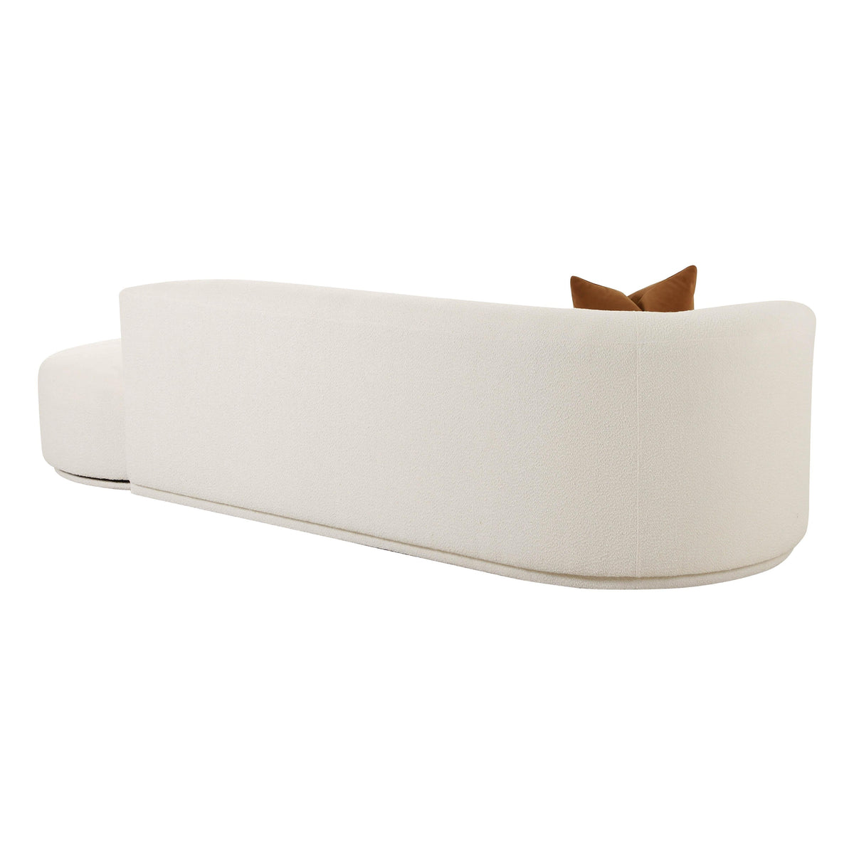 Fickle 112" 2-Piece Cream Performance Boucle Chaise Modular Sofa