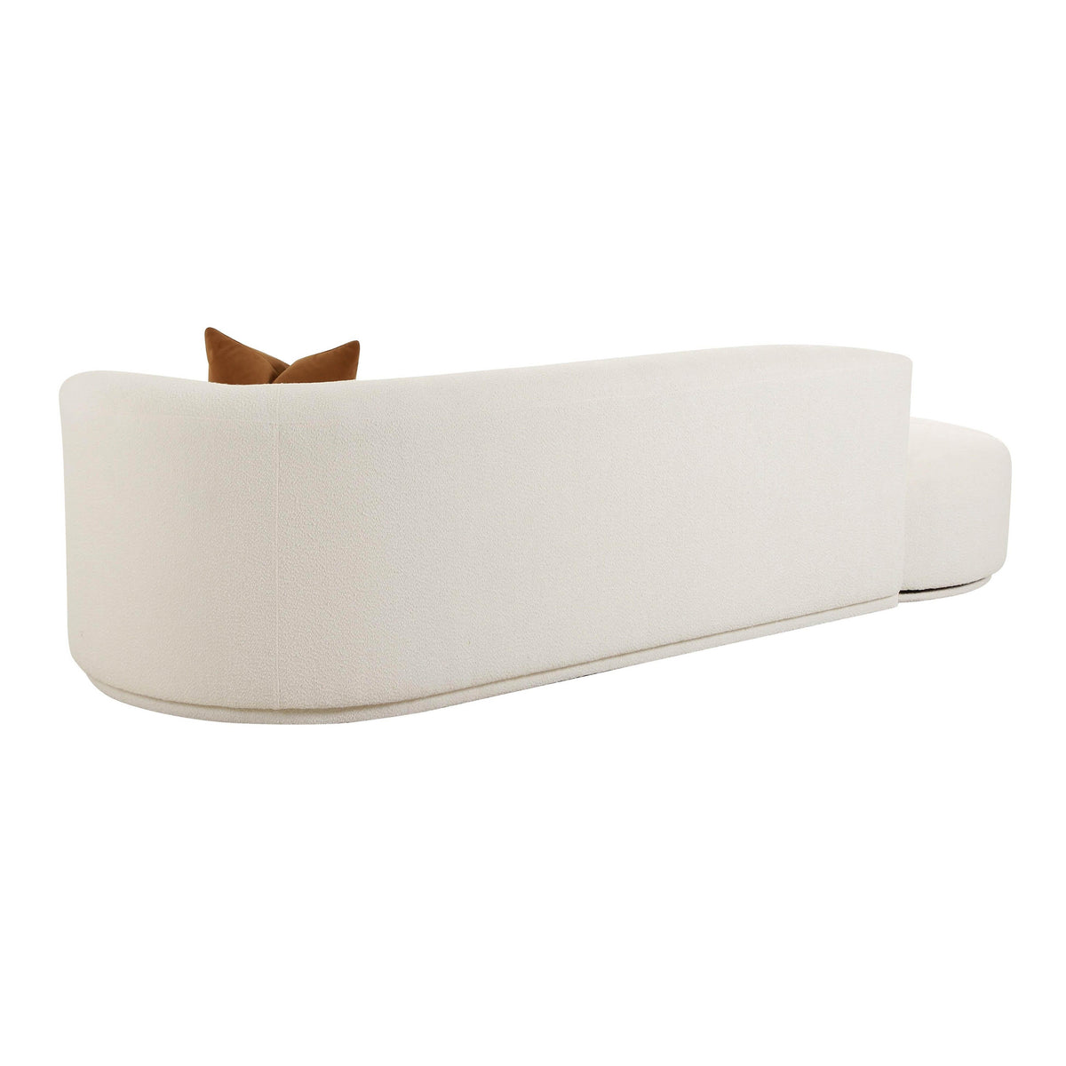 Fickle 112" 2-Piece Cream Performance Boucle Chaise Modular Sofa