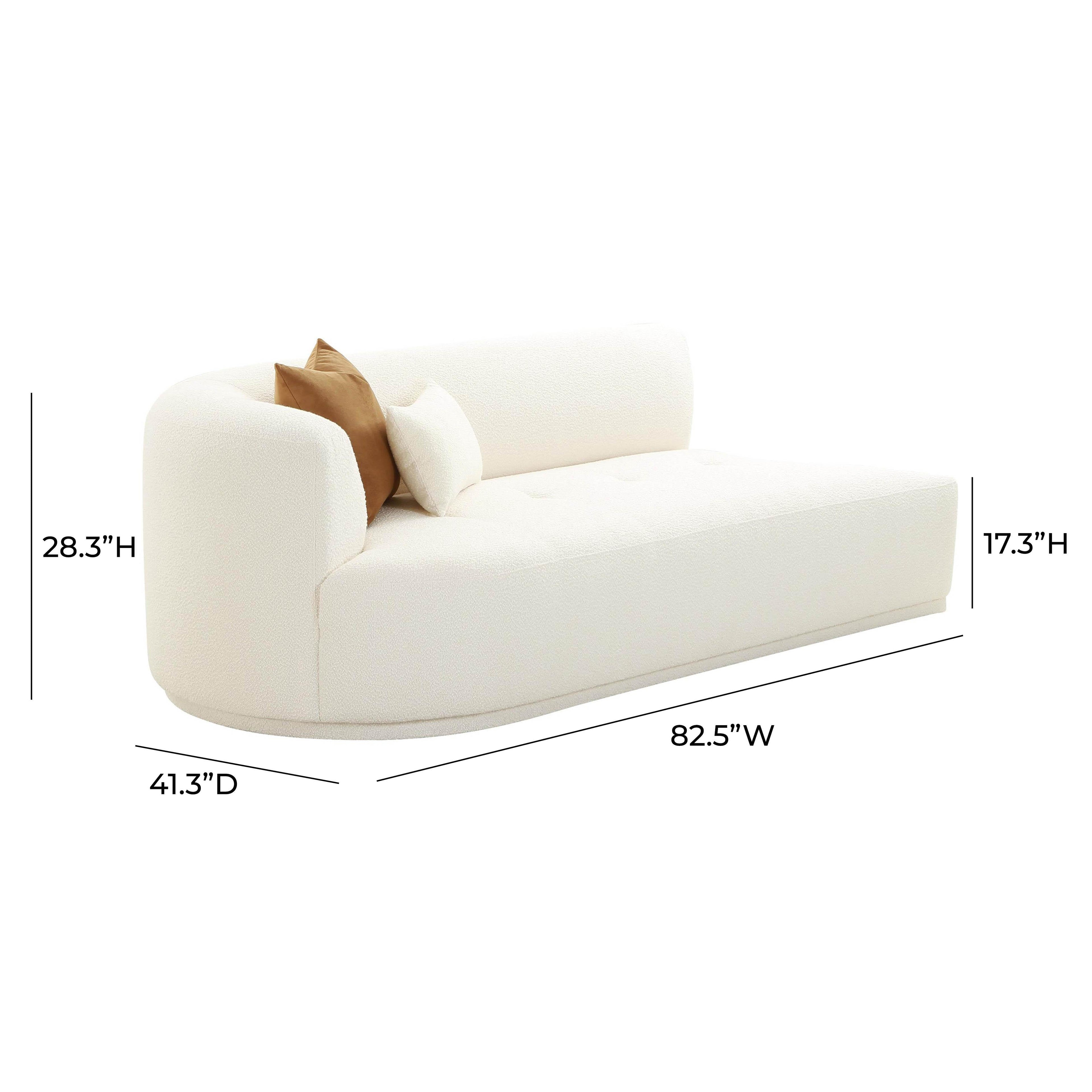 Fickle 82.5" Cream Performance Boucle Modular Loveseat