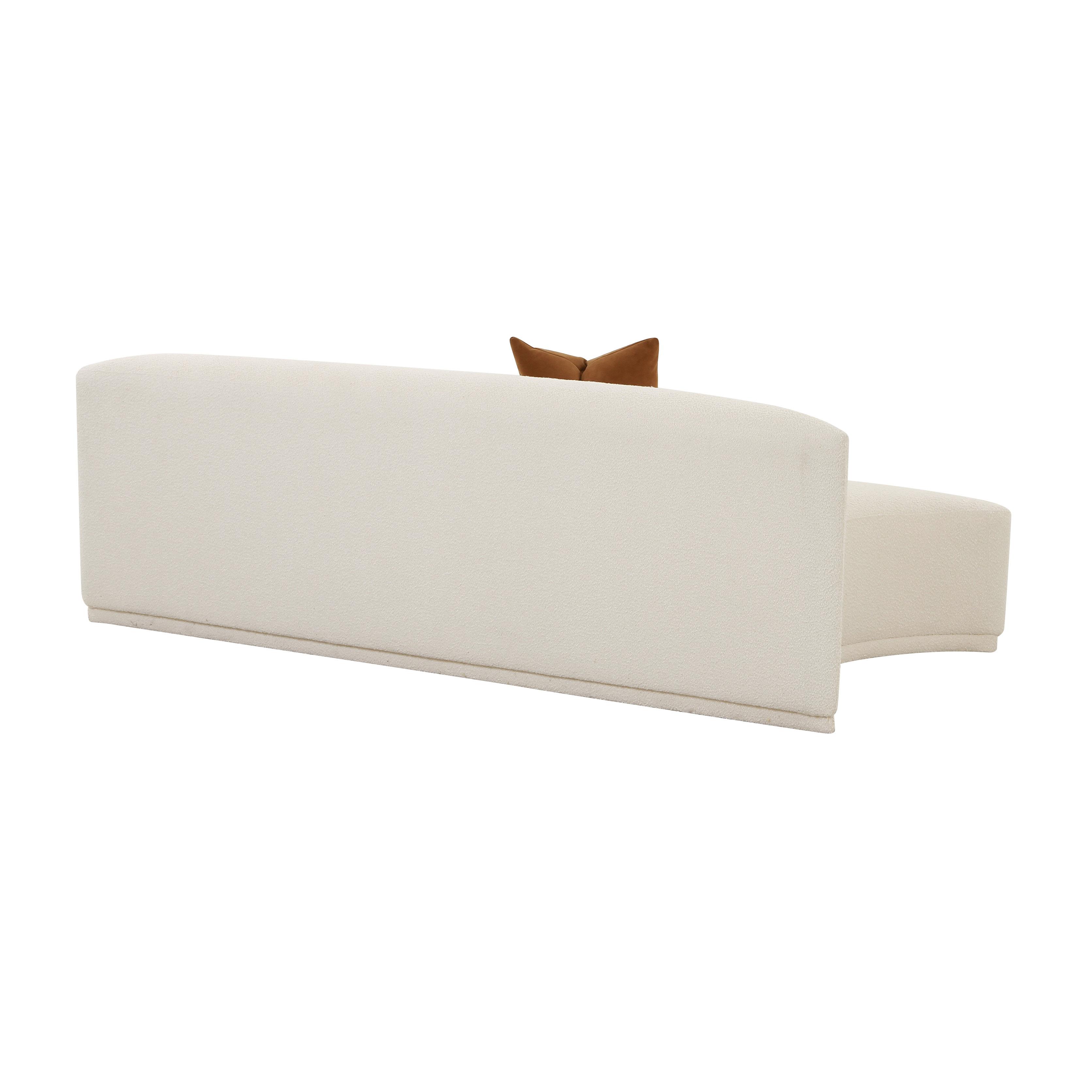 Fickle 84" Cream Performance Boucle Modular Armless Loveseat