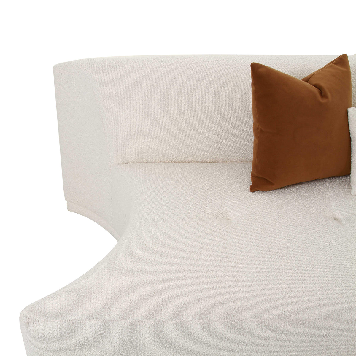 Fickle 84" Cream Performance Boucle Modular Armless Loveseat