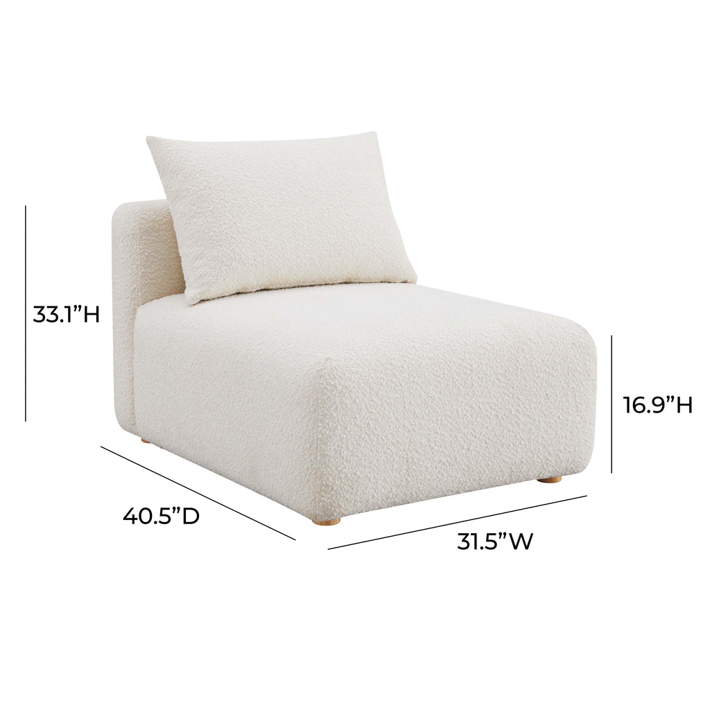 Hangover Cream Performance Boucle Modular Armless Chair