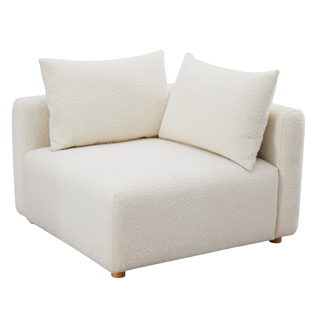 Hangover Cream Performance Boucle Modular Corner Chair